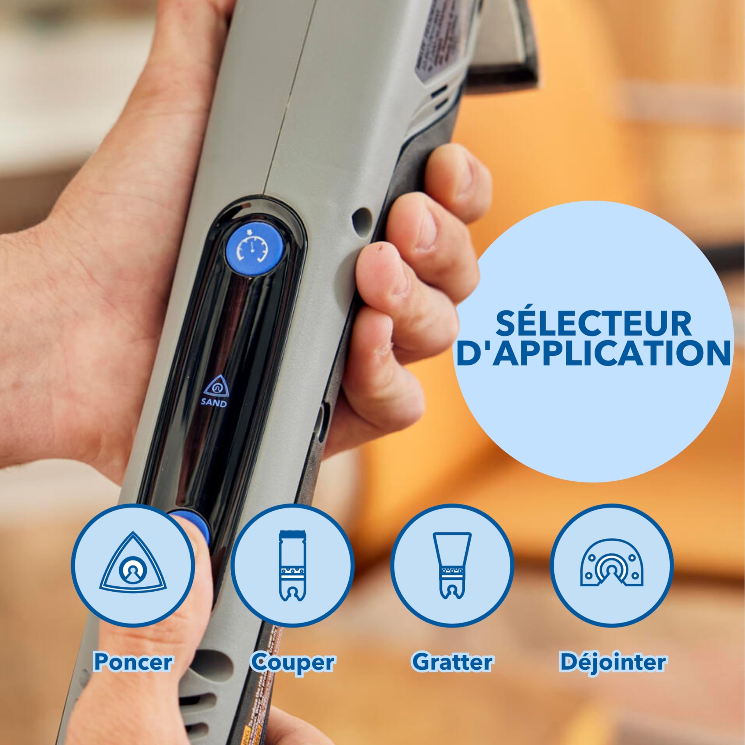 Dremel Blueprint 12V Outil Multifonction Oscillant Sans Charbon avec Sélecteur d’Application (avec Lame de Coupe et de Grattage, 6 Disques Abrasifs, Plateau de Ponçage, Chargeur+Batterie)