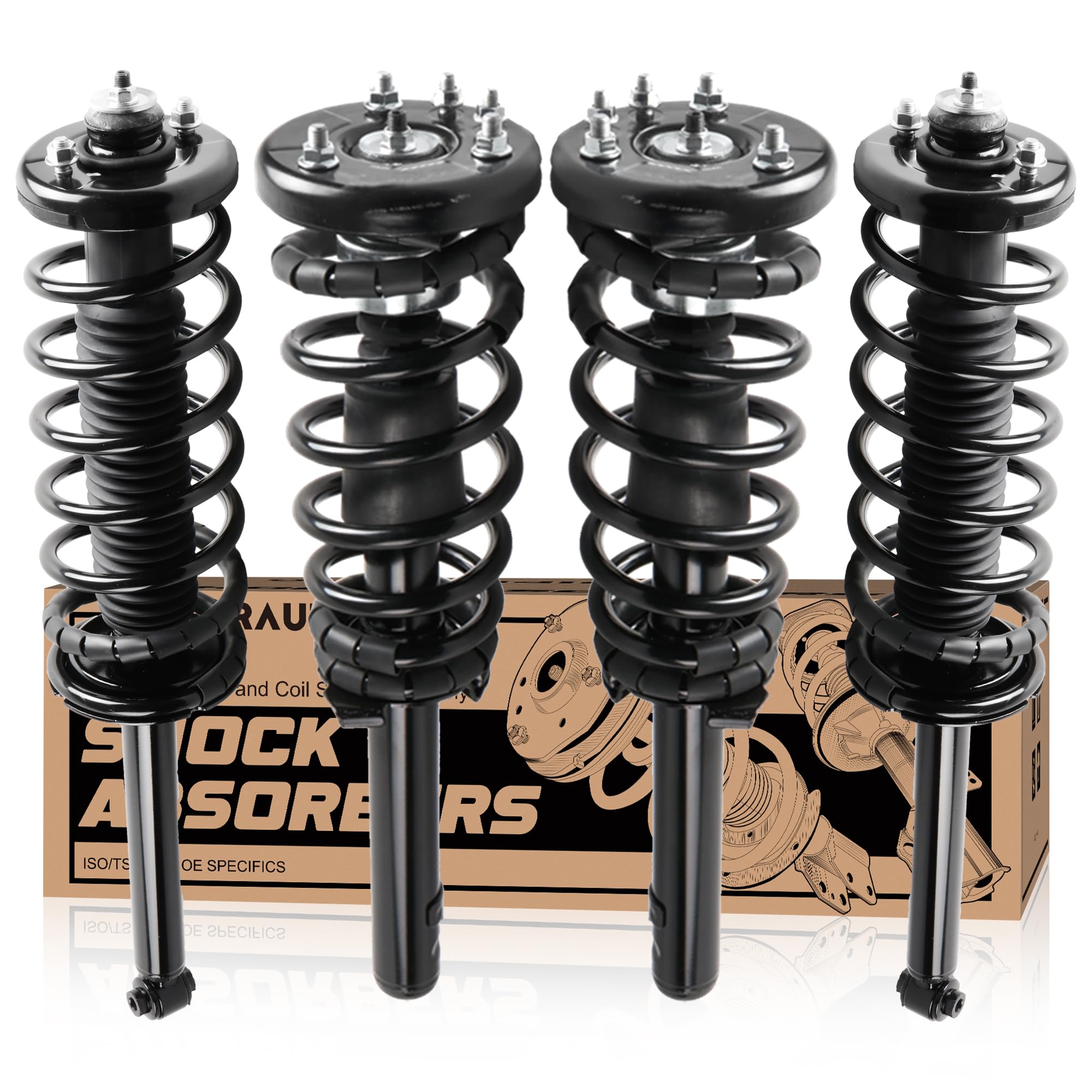Front and Rear Complete Strut Coil Spring Assembly Compatible for 1998-2002 Honda Accord 171299 171691 (4PCS)
