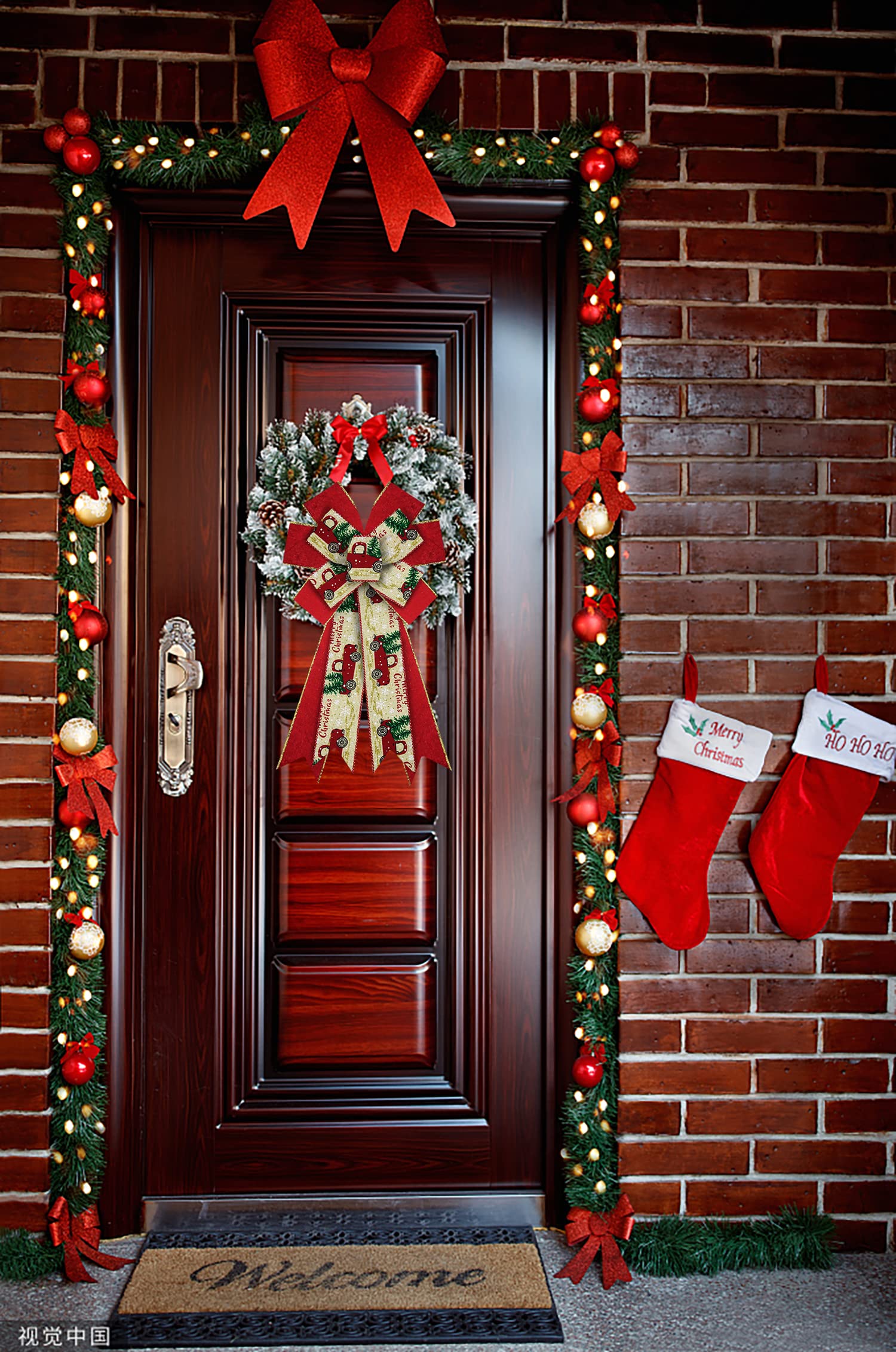 Amazon.co.jp: ALIBBON 大型クリスマスリボン リース用 クリスマス