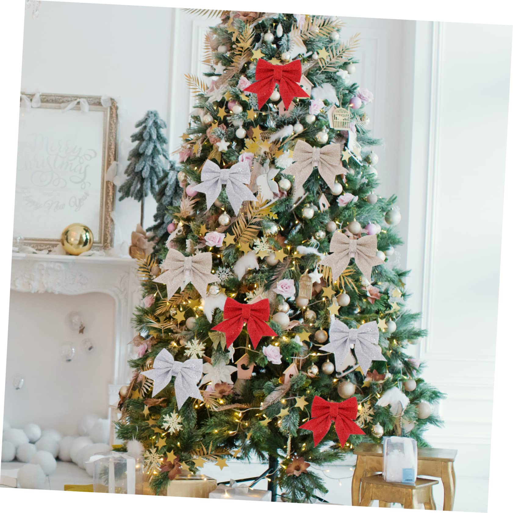 6pcs Adornos De Navidad Colgantes De Lentejuelas Decoraciones para Árboles Adornos para Árboles