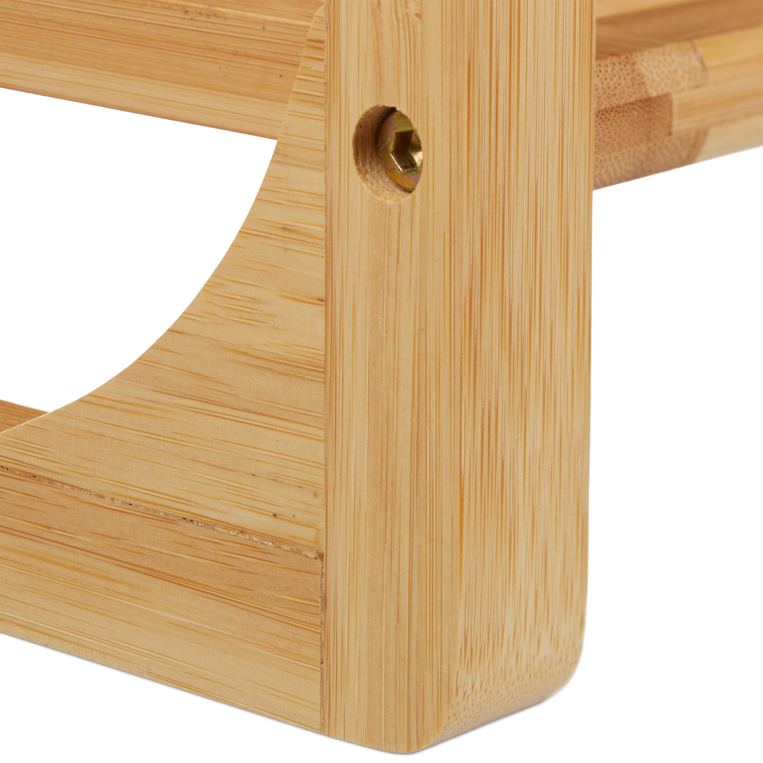 Relaxdays Scarpiera in bambù, Mobiletto Impilabile Porta Scarpe con 3 Livelli, Fino a 9 Paia, 50 x 75,5 x 33 cm,Naturale