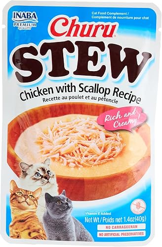 Inaba Churu Stew Chicken with Scallop Recipe Cat Food 40 g