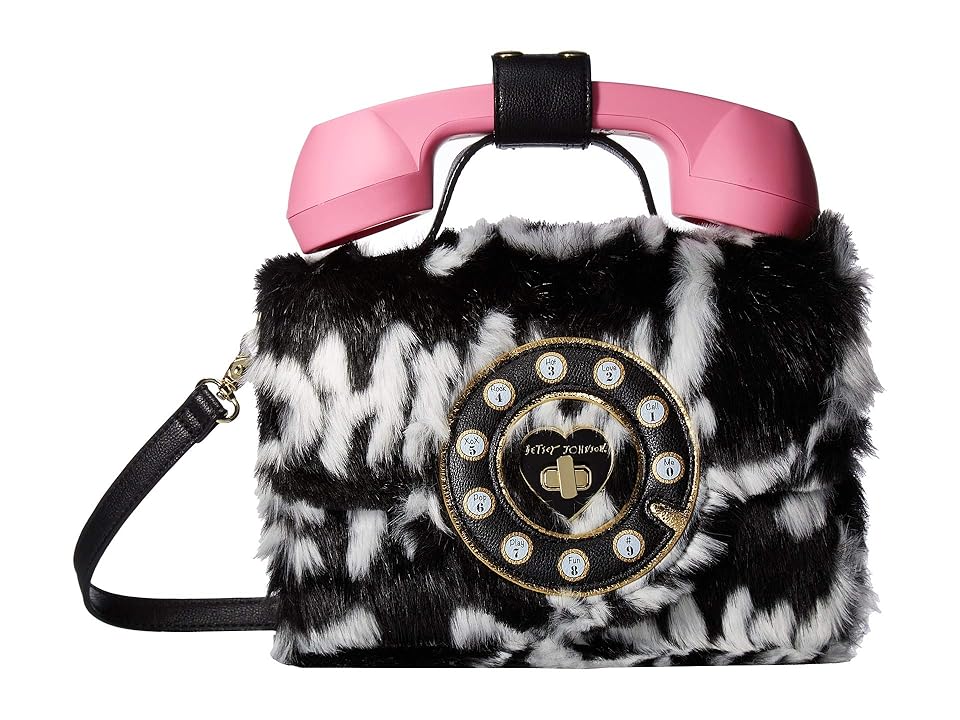 

Betsey Johnson Hello Phone Crossbody (Black/Cream) Cross Body Handbags