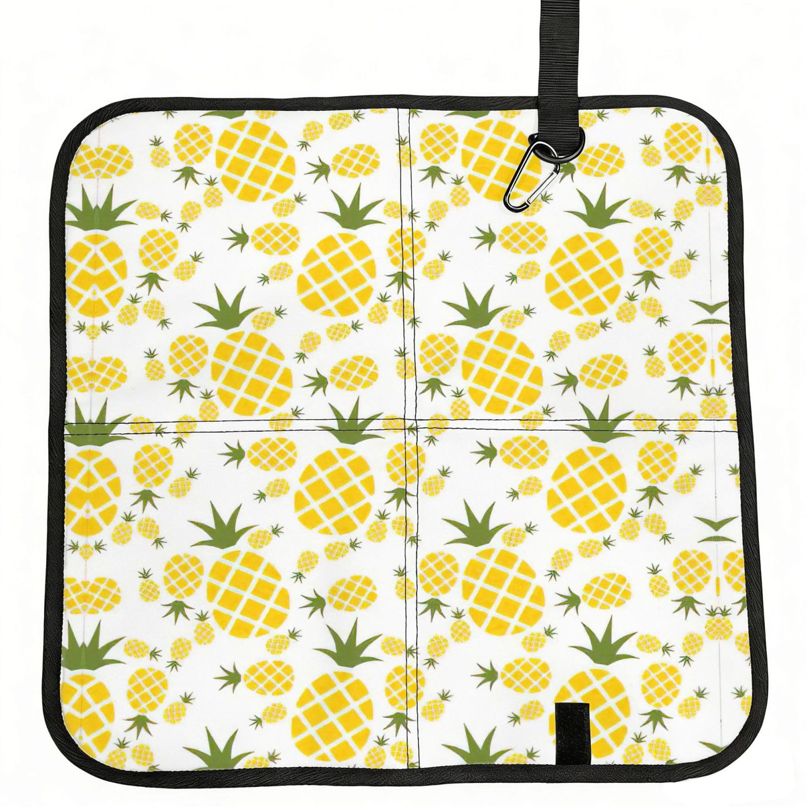 SDEGTHO Pineapple.. Printed Foldable Seat Pad with Closure, Lightweight Cushion for Airplane Travel Camping