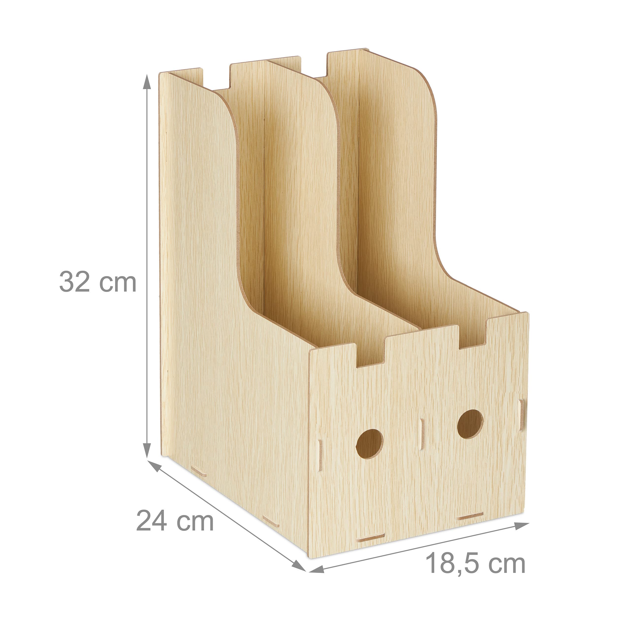 Relaxdays Porte-Documents 2 Compartiments Format A4 - Organiseur Bureau Et École En MDF Blanc