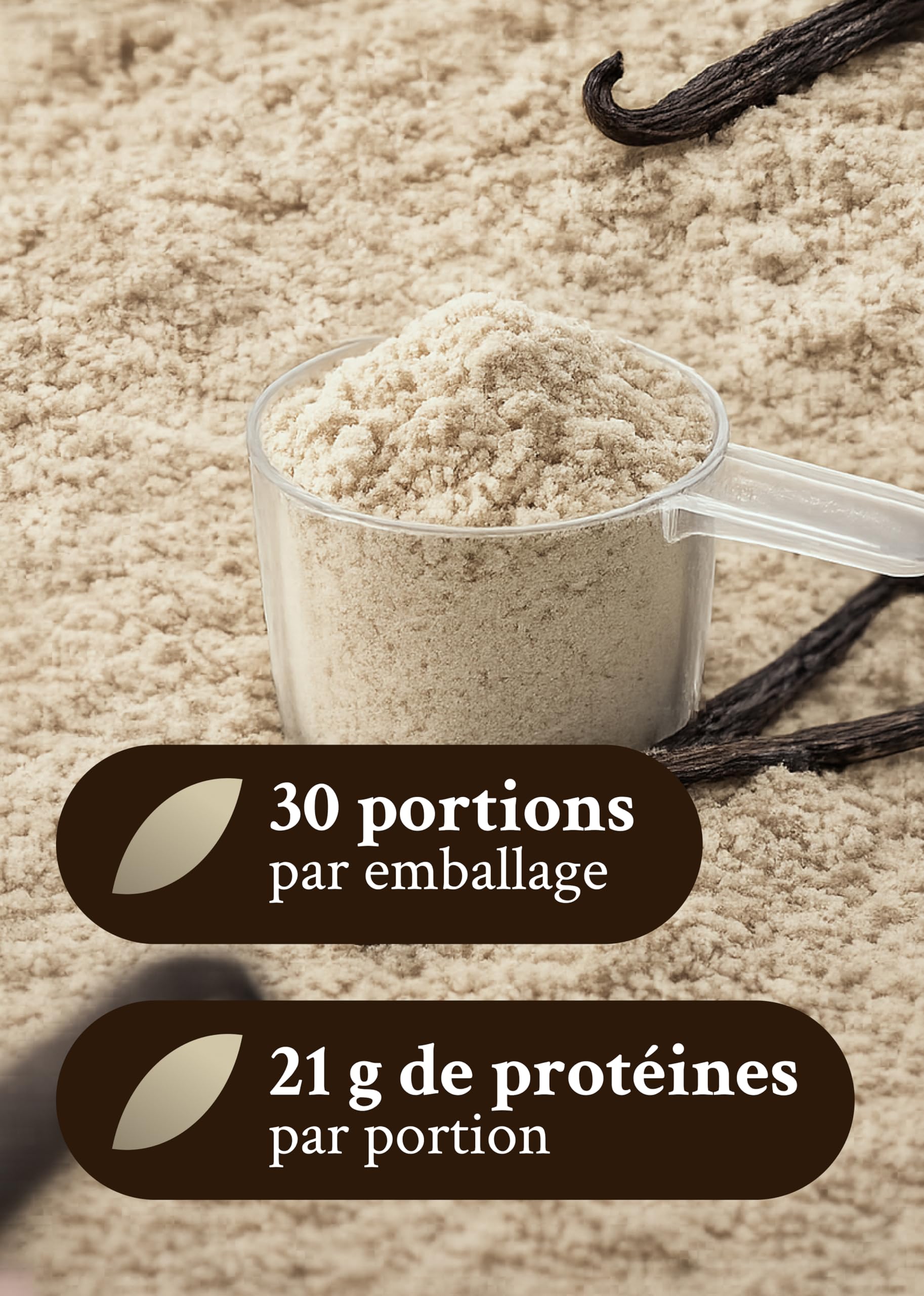 Intenson Vegan Protein Powder Vanille, 900 g, 21,9 g de Protéines par Portion, 30 Portions, Mélange Pois & Chanvre, 100% Végétal, Sans Lactose, Sans Gluten, Sans Sucre, Formule Clean
