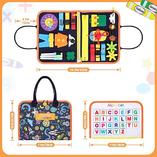 Miniatura 6 de Toddler Busy Board, Montessori Busy Board for Toddlers 3+ Years Old, Sensory Activity Board for Fine Motor Skills, Sensory Board Toys for Toddlers,