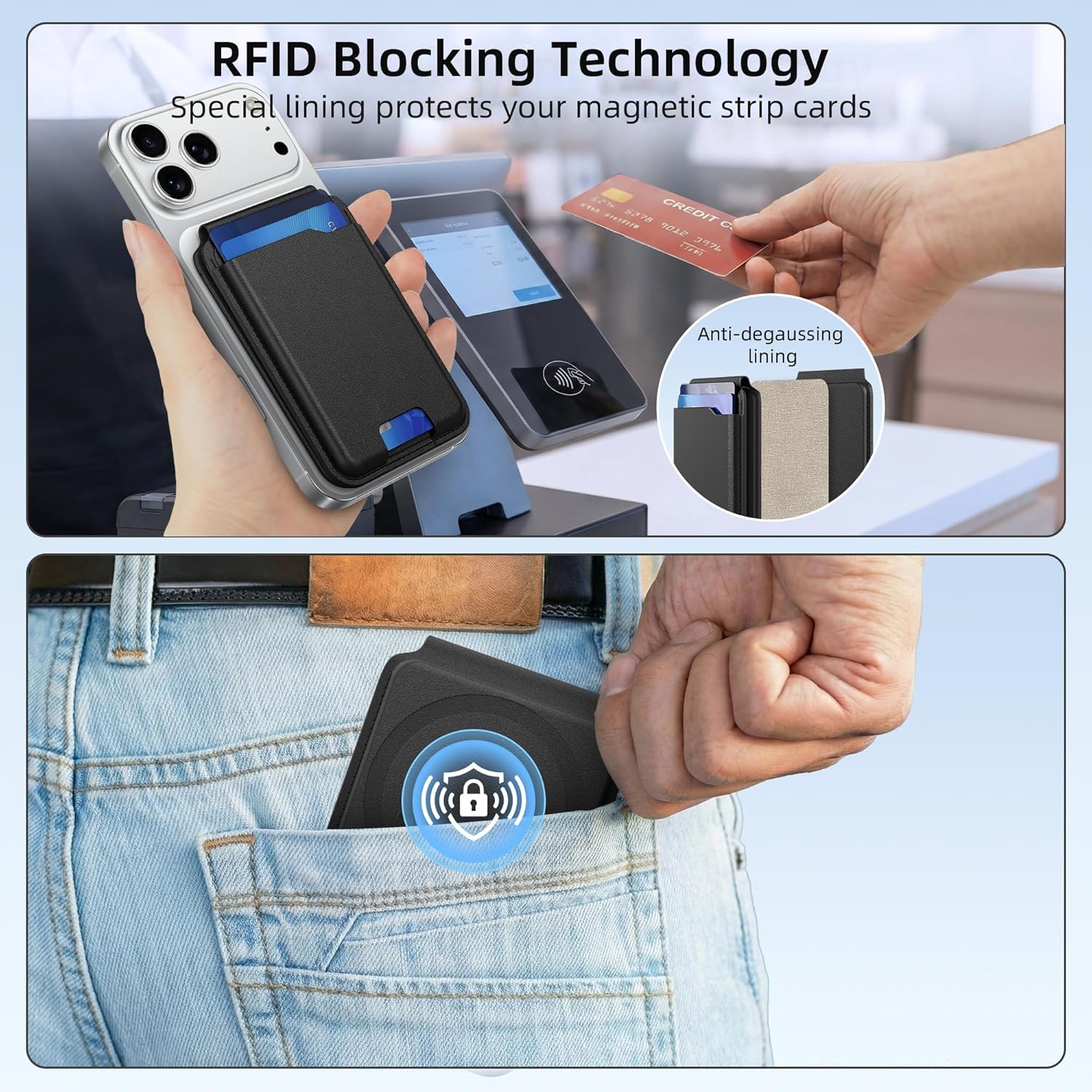 for MagSafe Wallet with Apple Find My,Strongest Magnetic 9 Cards Holder& Includes Magnetic Plate for All iPhones, Adjustable Stand, RFID Blocking for iPhone 17/16/15/14/13/12 Series (black)