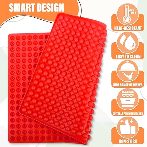 Miniatura 6 de Red Candy Molds - Moldes de silicona para chocolate semiesfera, moldes de silicona para dulces para niños, moldes de gomita para comestibles, hojas