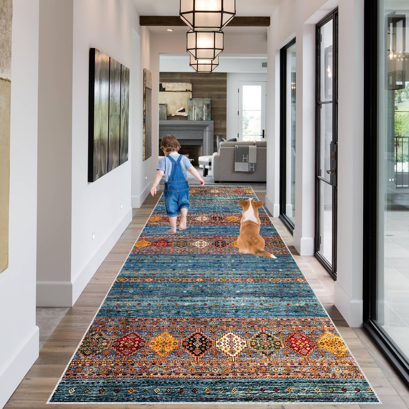 RxueSug Carpet Runners for Hallways Non Slip Carpet Runner Washable Kitchen Runner Mat Heavy Duty Runner Rugs for Hallway Absorbent Carpet Floor Mat Hallway Runner Rug Entryway Runner Rug 70 x 90 cm