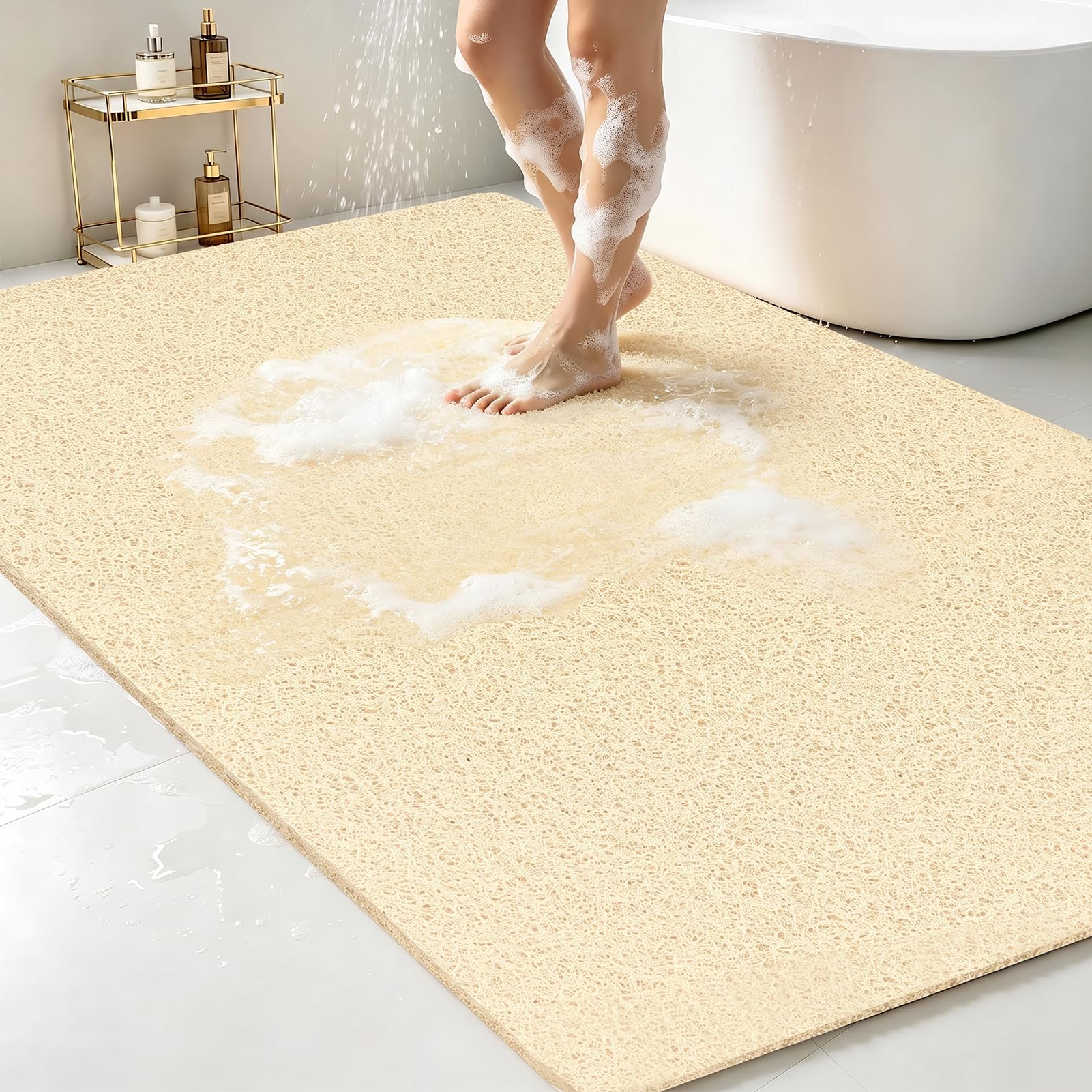 Photo 1 of ZAPPUP Extra Large Shower Mat, 58" x 44", Anti-Slip, Quick Drying