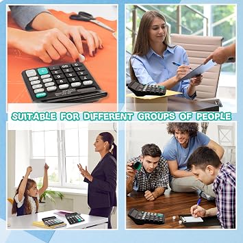 10 Pack Desktop Calculator 12 Digits Calculators with Large LCD Display Electronic Calculator Dual Power for Students Office School Home