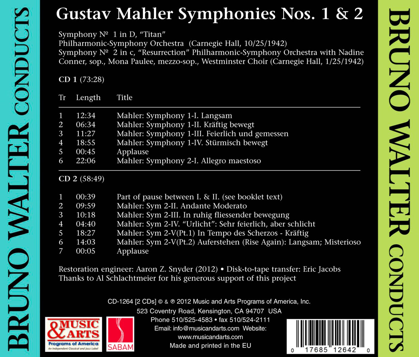 クラシック Gustav Mahler: Symphony No. 1 & 2 Symphonies No.1 & 2 17685126420| eBay