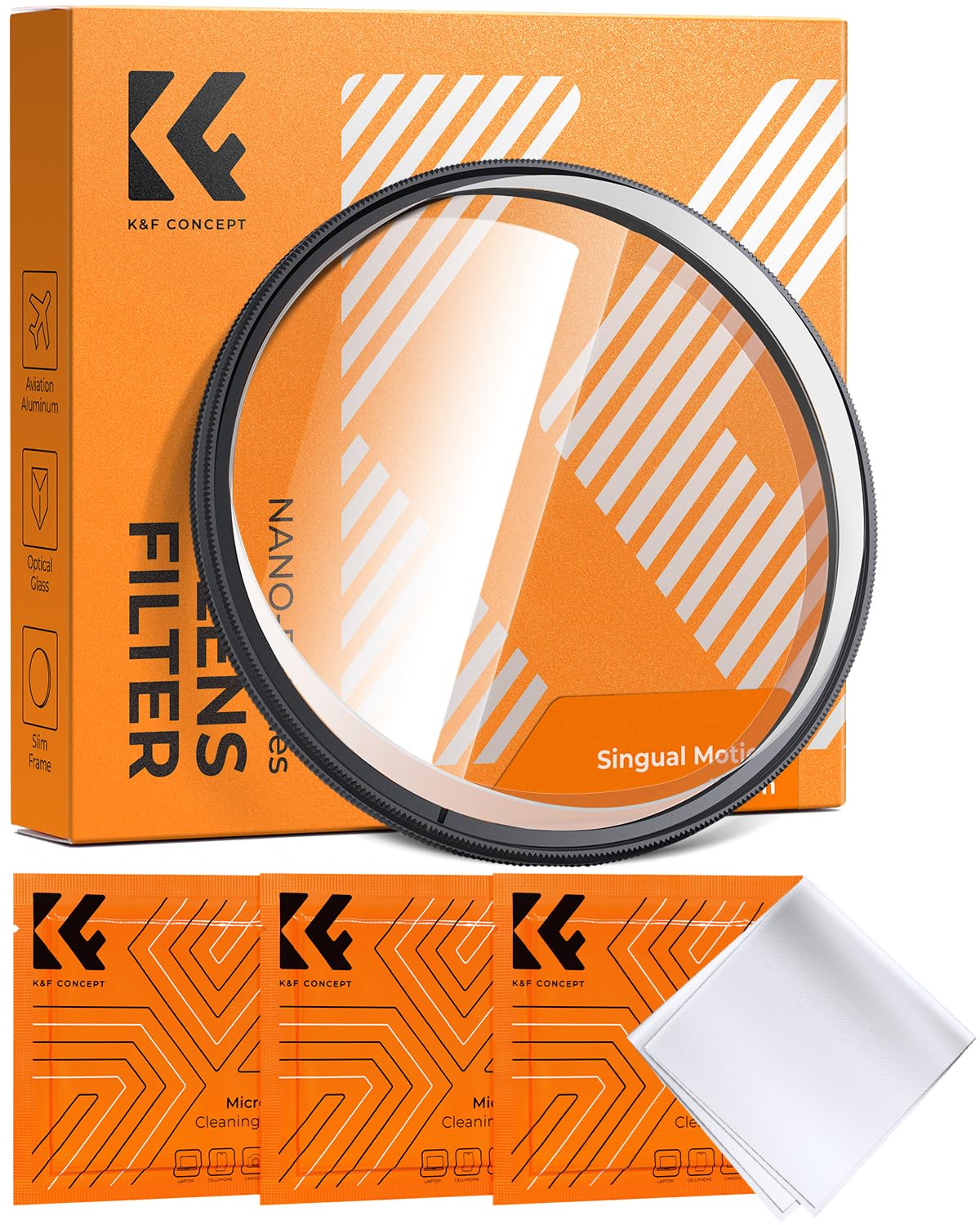 K&F CONCEPT 82mm Unilateral Blur Ghost Motion Filter Super Speed Effects for Camera Lens Clear Optical Glass with Cleaning Cloth-image-36