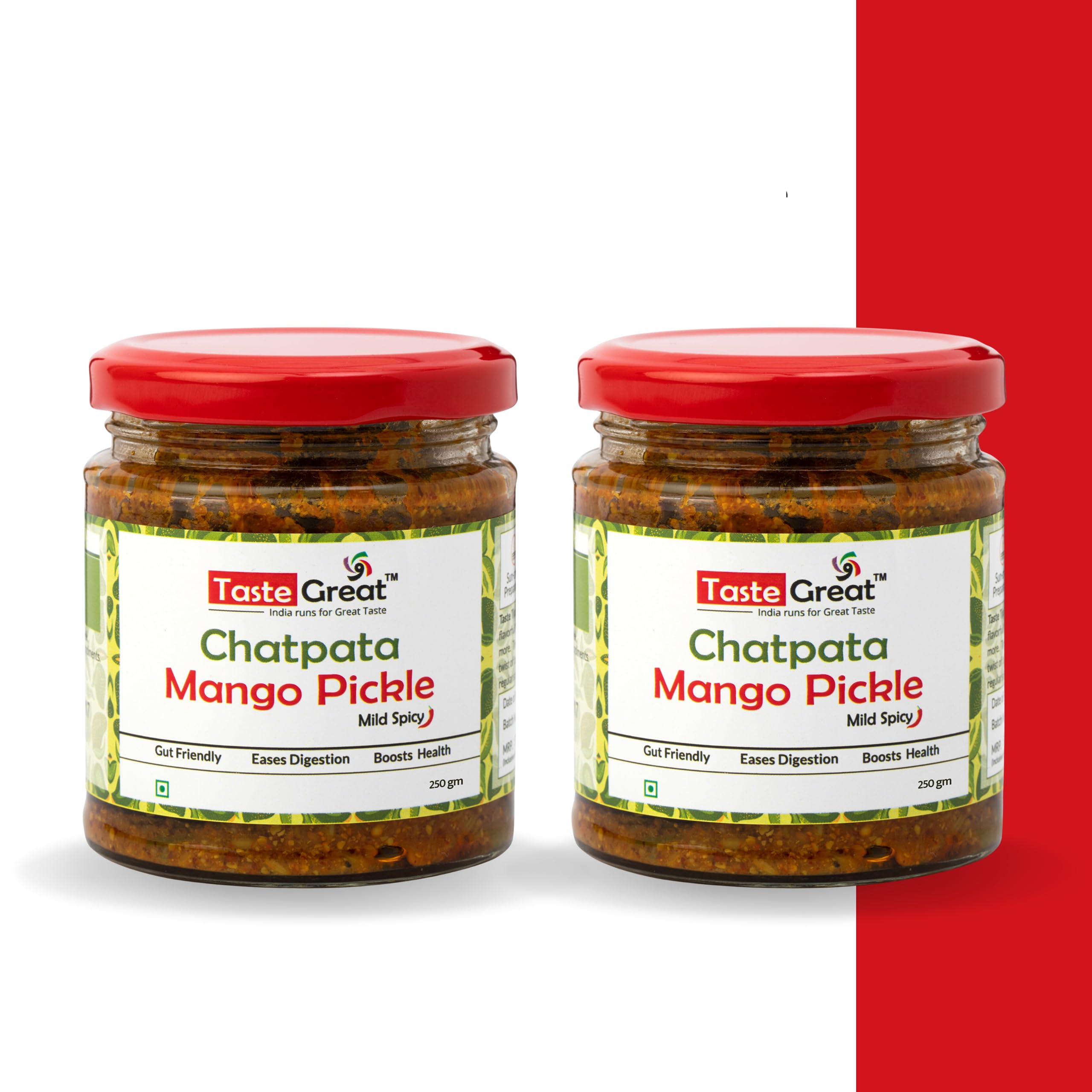 Taste Great Chatpata Mango Pickle (250g X 2= 500g)- Pack of 2 I Homemade Tangy & Chatpata I Ramkela Mango Achar I Long Sized Mango Pieces I Less Oil Used I Asli Desi Style Pickle I Glass Jar Packing (B0CGK386JB) Amazon Price History, Amazon Price Tracker