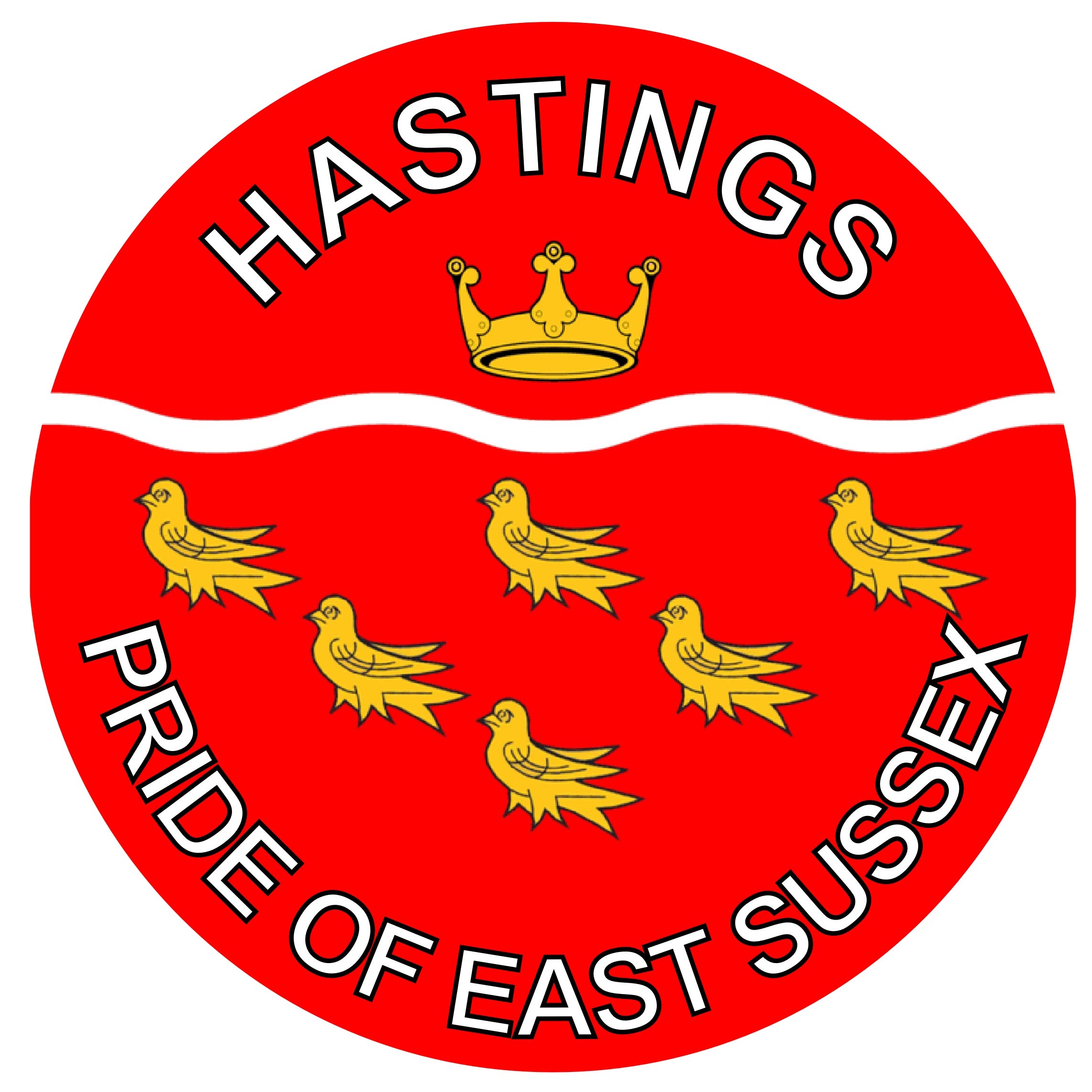Hastings - Pride of East Sussex - (Two Pack) 80mm Diameter Car Bumper Window Decal Sticker