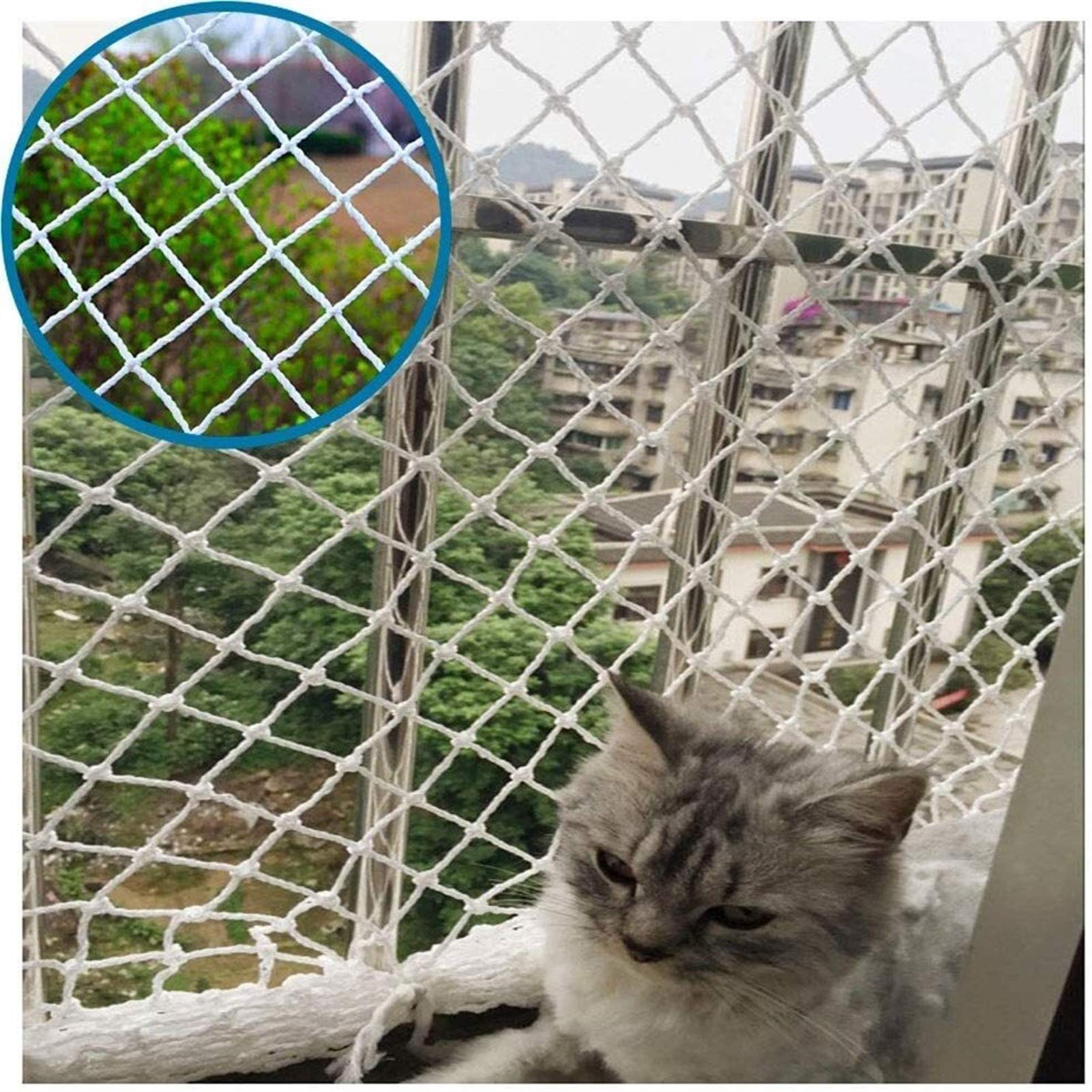 Balkonnetz für Katzen, Katzenschutz Fenster, Transparent Netz für Haustiere, Schützt Vor Kratzern, Katzenschutz, Wetterfest, Kein Bohren (Size : 1X10M)