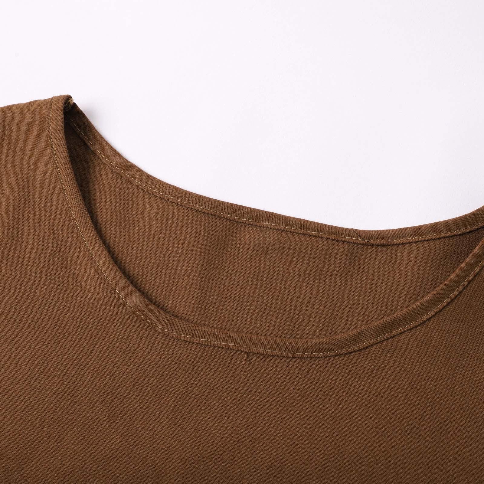 Generisch Camicia estiva da donna, casual, tinta unita, in lino, a maniche lunghe, set da due pezzi