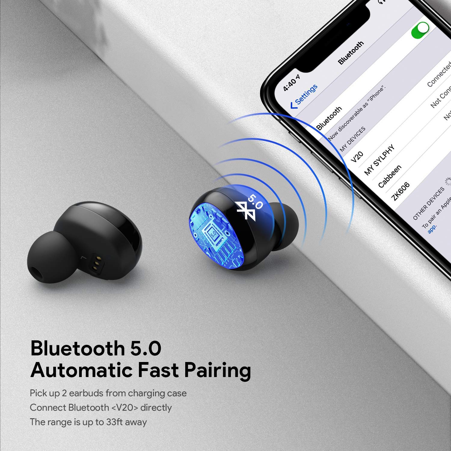 Bluetooth Earphones Votomy Earbuds Pairing Votomy Wireless Earbuds