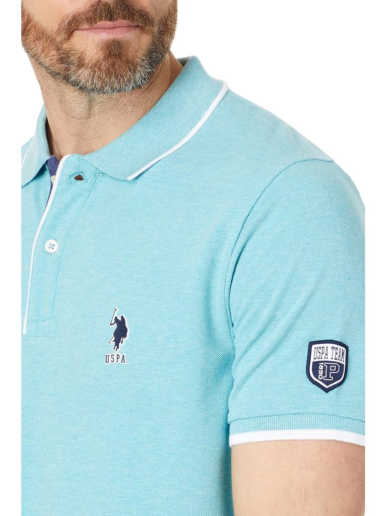 U.S. POLO ASSN. Piped Heather Pique Polo Shirt