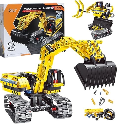 Gili Excavator - Juegos de construcción para 7 8 9 10 años de edad niños y niñas construcción ingeniería robot juguetes para niños de 6  12 años