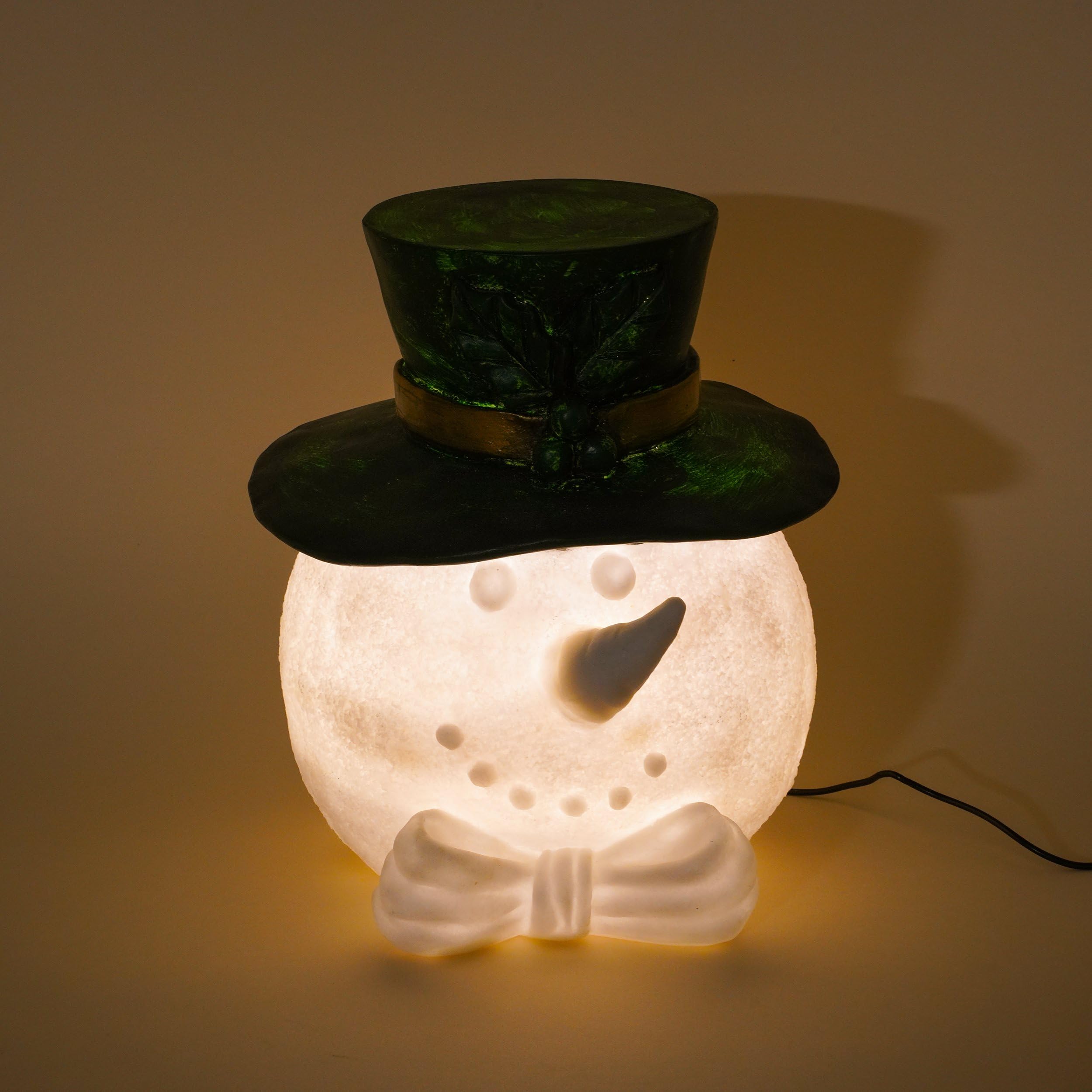 Esotec Solar Weihnachtsdeko Gartenfigur außen LED Schneemann Toni 102684 | Solar Schneemann Ø26x29cm, Warm-/Kaltweiß, 2700/5500K, bis 10 Std, 1,5m Kabel, externes Solarmodul, wechselbarer Akku, IP44