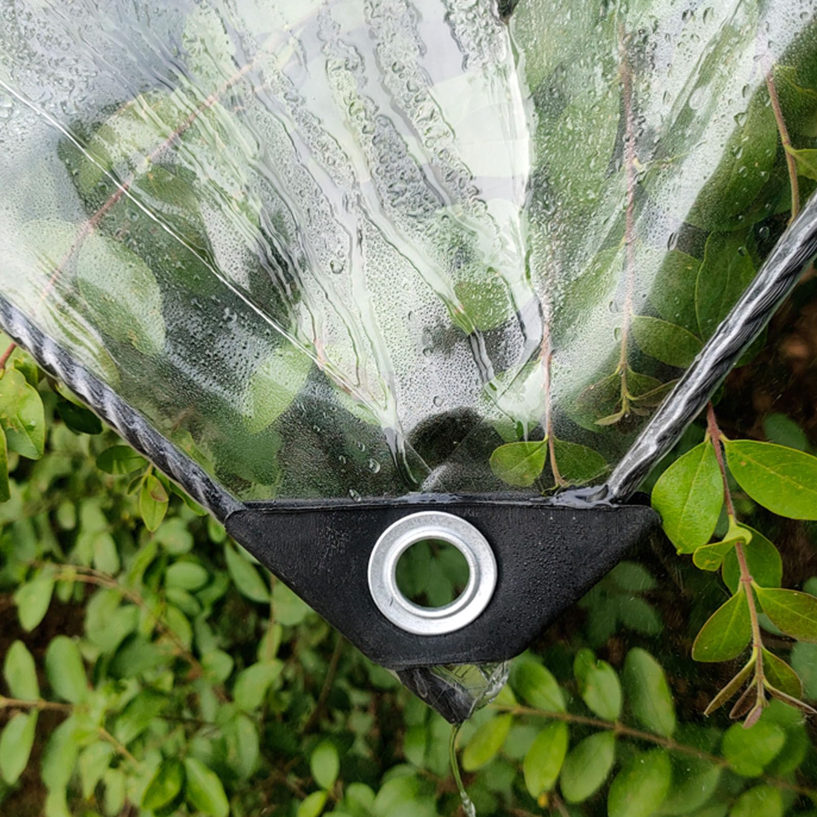Wasserdicht Plane aus 600g/m² Transparent Abdeckplane Mit Ösen PVC Reißfeste 0.5mm Klare Wetterfeste Plane Schutzhaube Gemüseabdeckung Outdoor Vorhang Für Pavillon (1x4m/3.3x13ft)