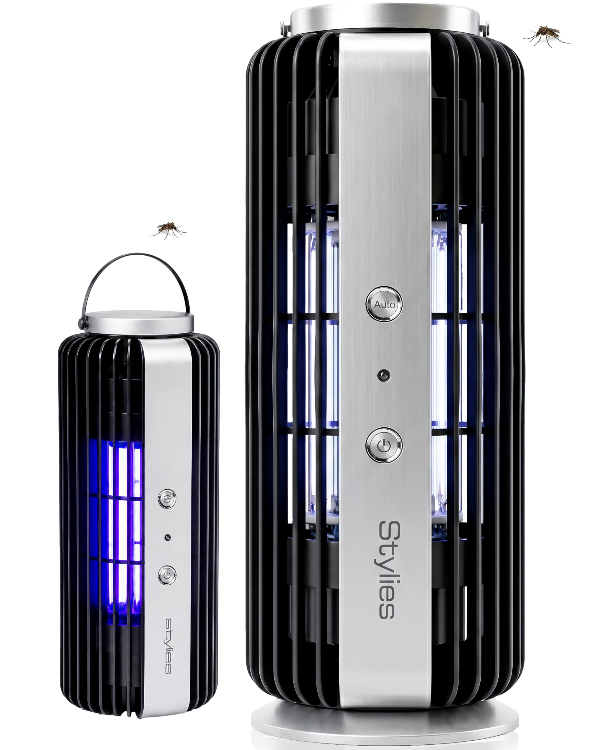 Premium Mückenfalle, Insektenvernichter elektrisch mit UV-Licht, leise Fliegenfalle für Innenbereich, Mückenlampe mit Lichtsensor & Ventilator, 8W | Chemiefreier Betrieb hält Innen- und Außengärten frei von Schädlingen, zielt Wespen und Motten ohne giftig