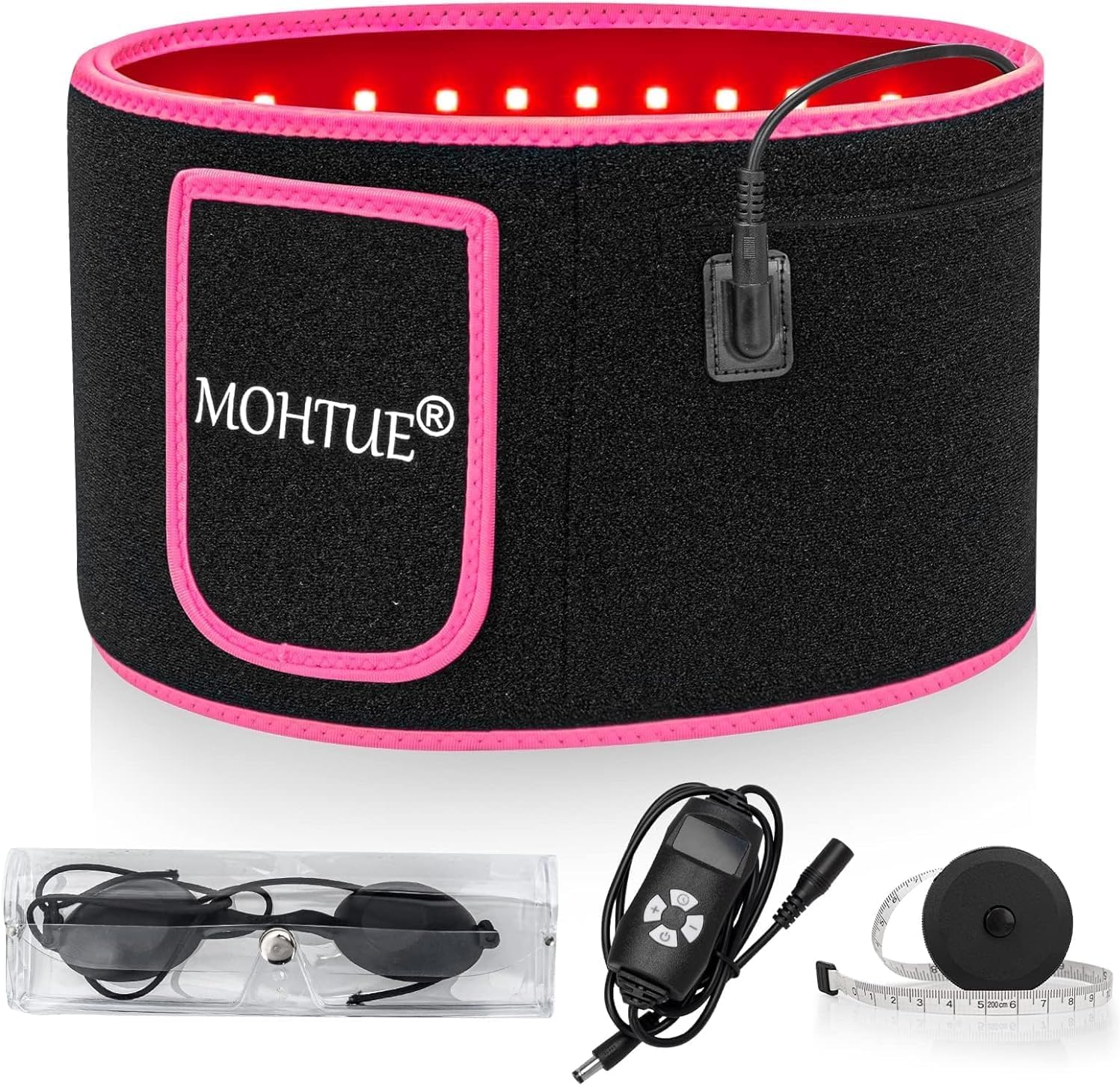 Red Light Therapy Device - Infrared Light Therapy Device, Red Light Therapy Belt, Home Red Light Therapy Product with Timer, Pain Relief for Back Waist Muscle Shoulder, Gift for Friends (Pink)