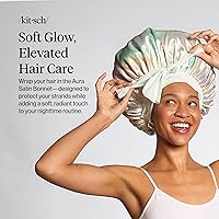 Vista 2 de Kitsch Gorro de satén XL para dormir, más suave que el gorro de seda para mujeres que duermen, ajuste seguro, ajustable, gorra de noche para cabello