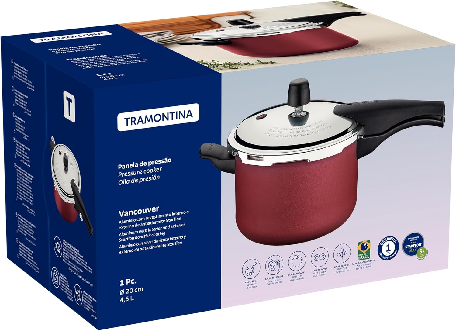 Imagem 3D da panela de pressão com fundo de gradiente azul. Imagem 3D da panela de pressão com fundo de gradiente azul.