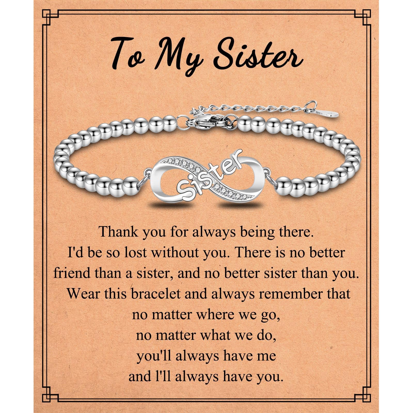 IKIATY Gifts for Mom Aunt Nana Grandma Daughter Granddaughter Sister, Infinity Beaded Bracelets Birthday Mothers Day Christmas Jewelry Gifts for Women