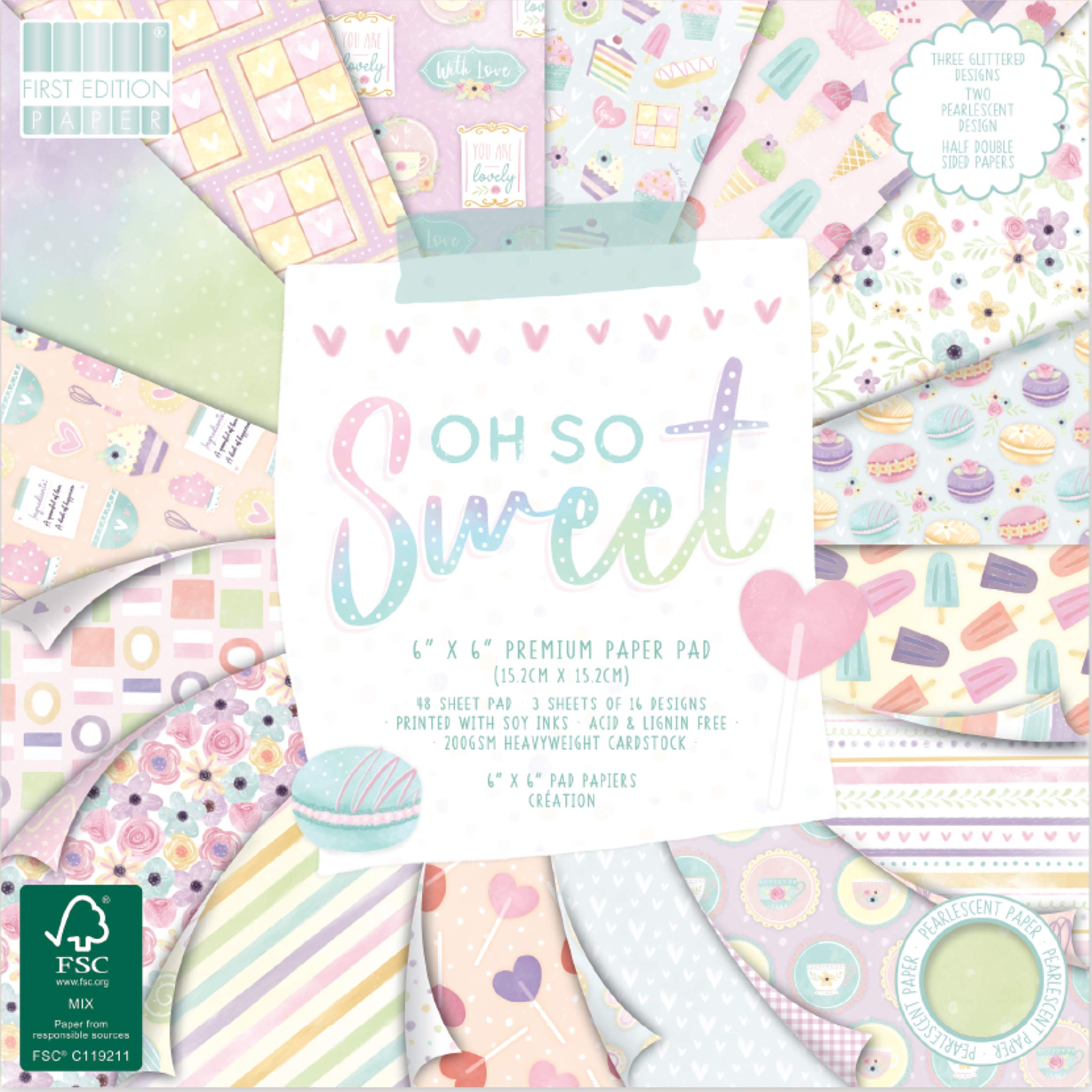 First Edition Multi Fsc 6X6 Paper Pad-Oh So Sweet, One Size, Fepad229