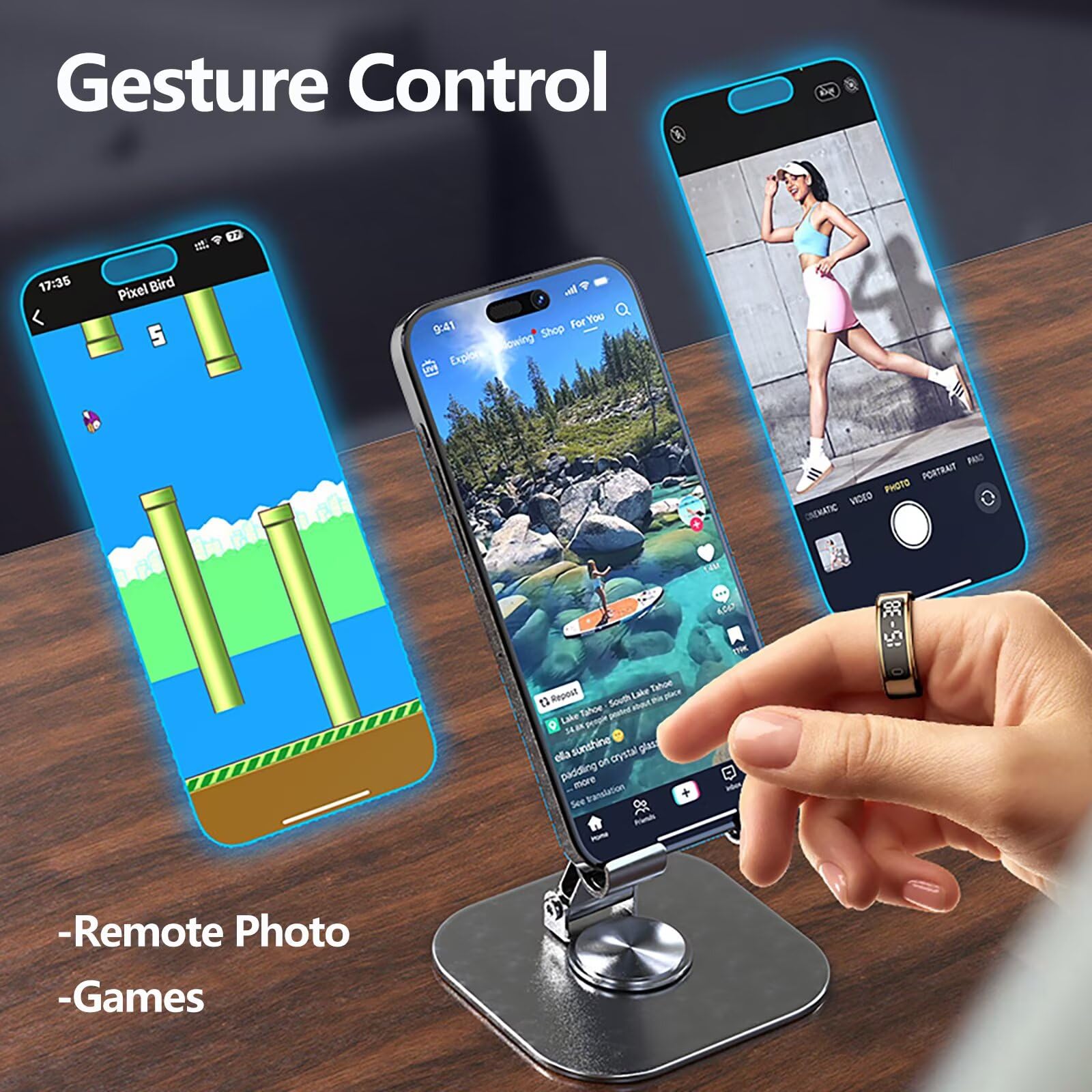 Smart Ring Edelstahl Smartringe für Herren Damen 5 ATM Wasserdicht Fitness Ring Tracker Android iOS Fitnessring Schlaftracker Pulsmesser Schlafring Fitnesstracker Schrittzähler Gesundheitsring