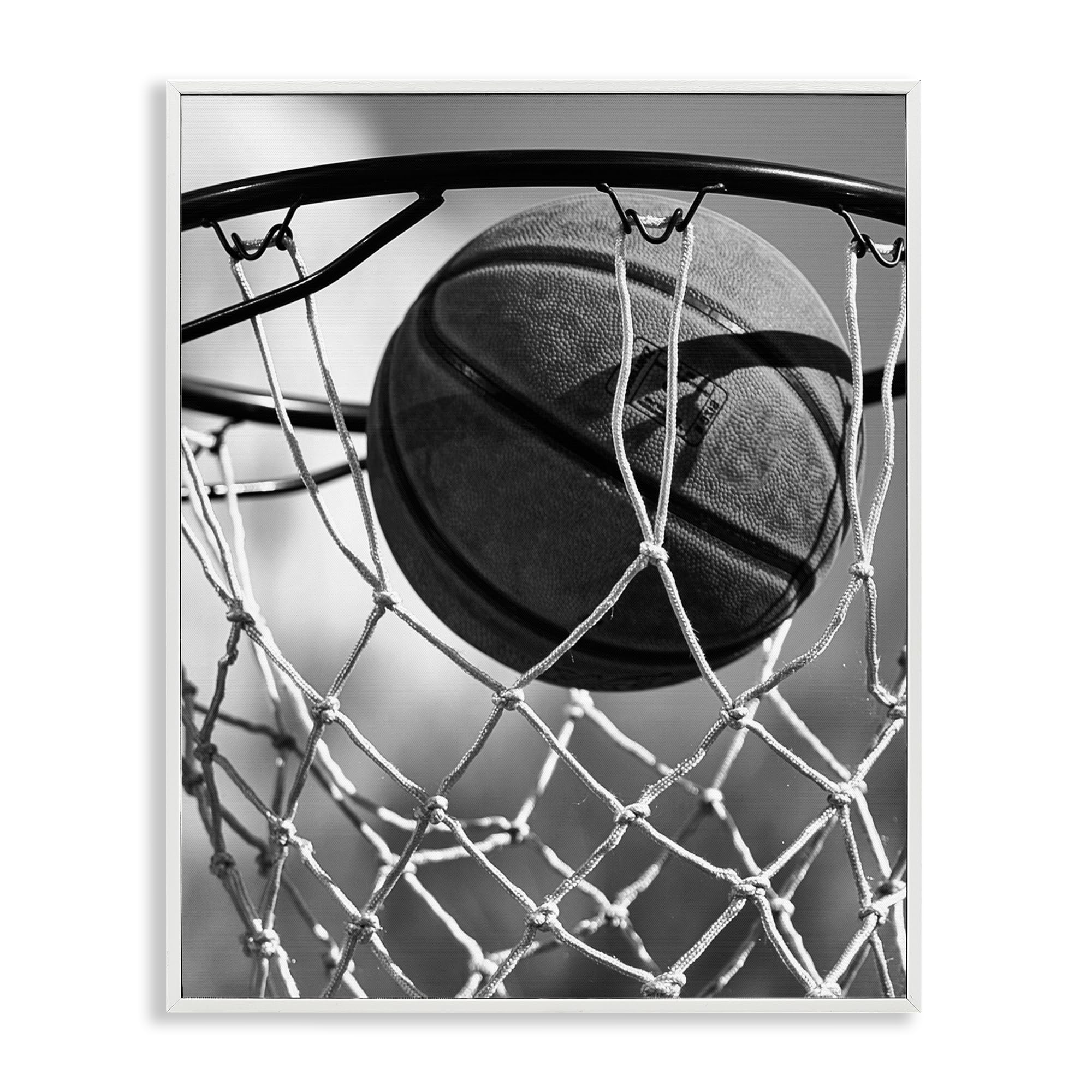Stupell Industries 'Winning Basket Shot', Framed Giclee Art, White, 11 x 14 Inches, Easy to Hang and Sturdy, Made in USA, by Marcus Prime