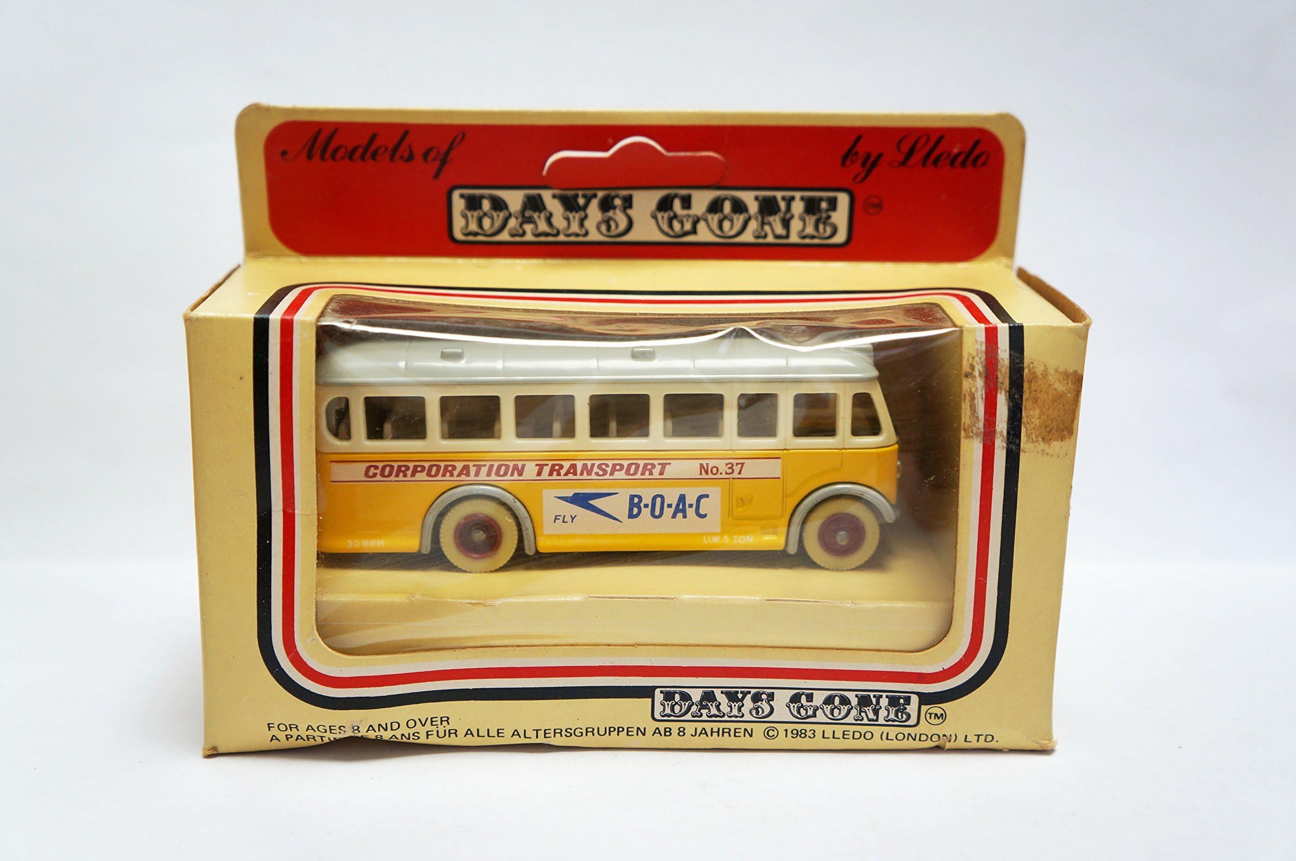 Vintage 1983 Lledo Promotional Models Of Days Gone Fly BOAC AEC Regal Single Decker Bus Corporation Transport Coach Diecast Replica Vehicle - New In Box - Shop Stock Room Find