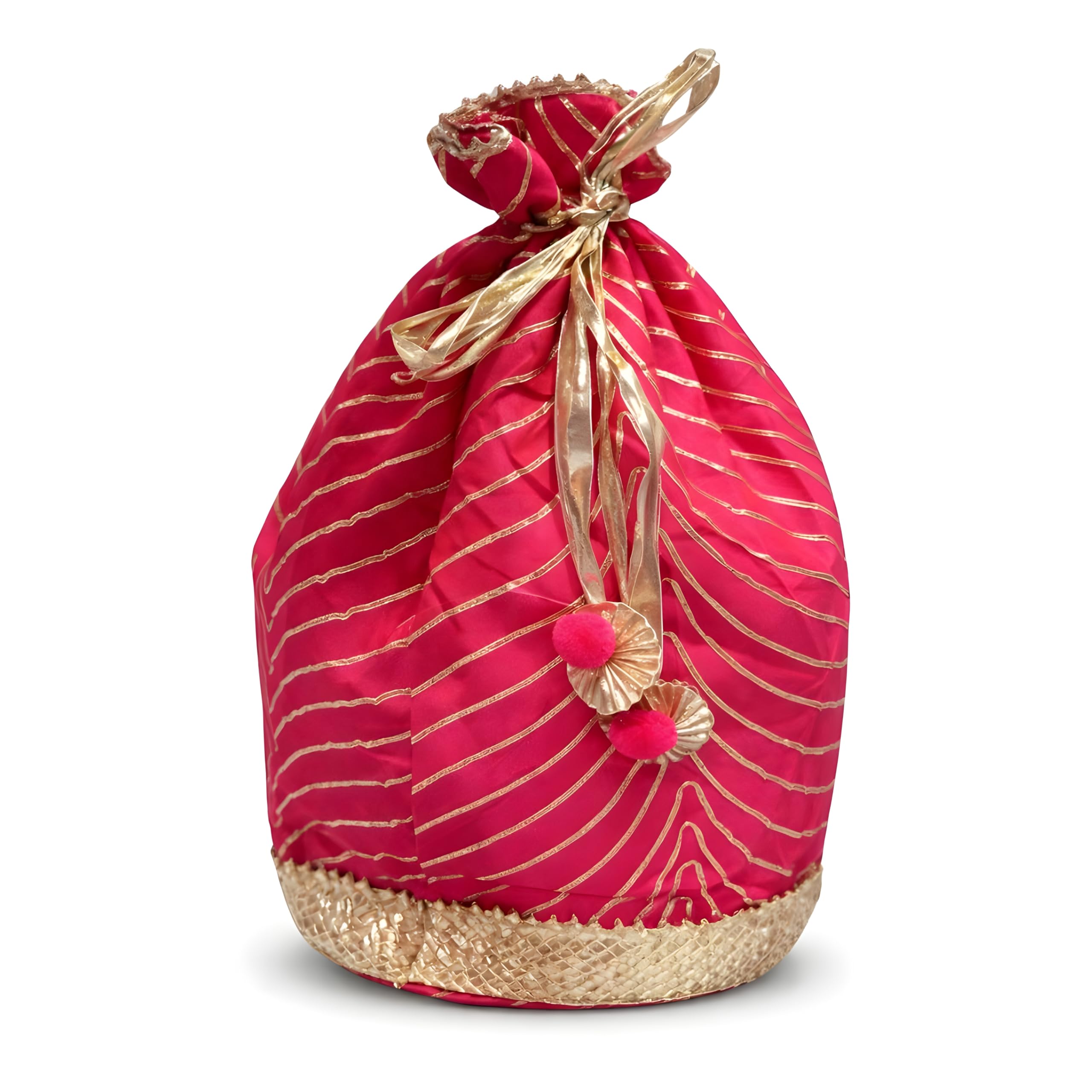 Gota Patti Big Size Potli Bag (18 x 10 Inches), Premium Pink Ethnic Gift Pouch for Weddings and Festivals, Heavy Duty Return Gift Bag (Capacity 2-3 kg) for Giveaways and Celebrations-image-17