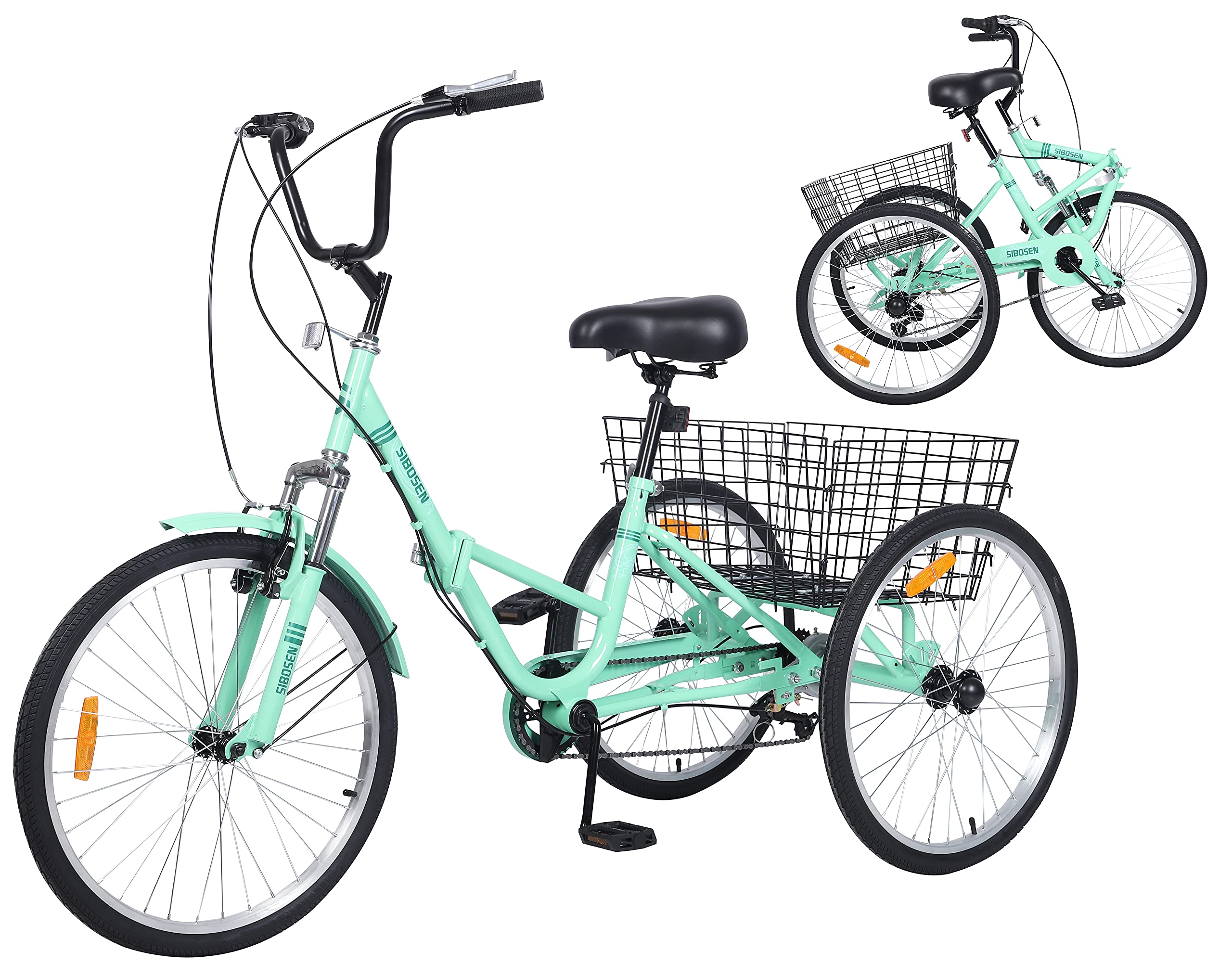 Buy SZN Folding Adult Tricycles 7 Speed, 20/24 Inch Foldable Adult