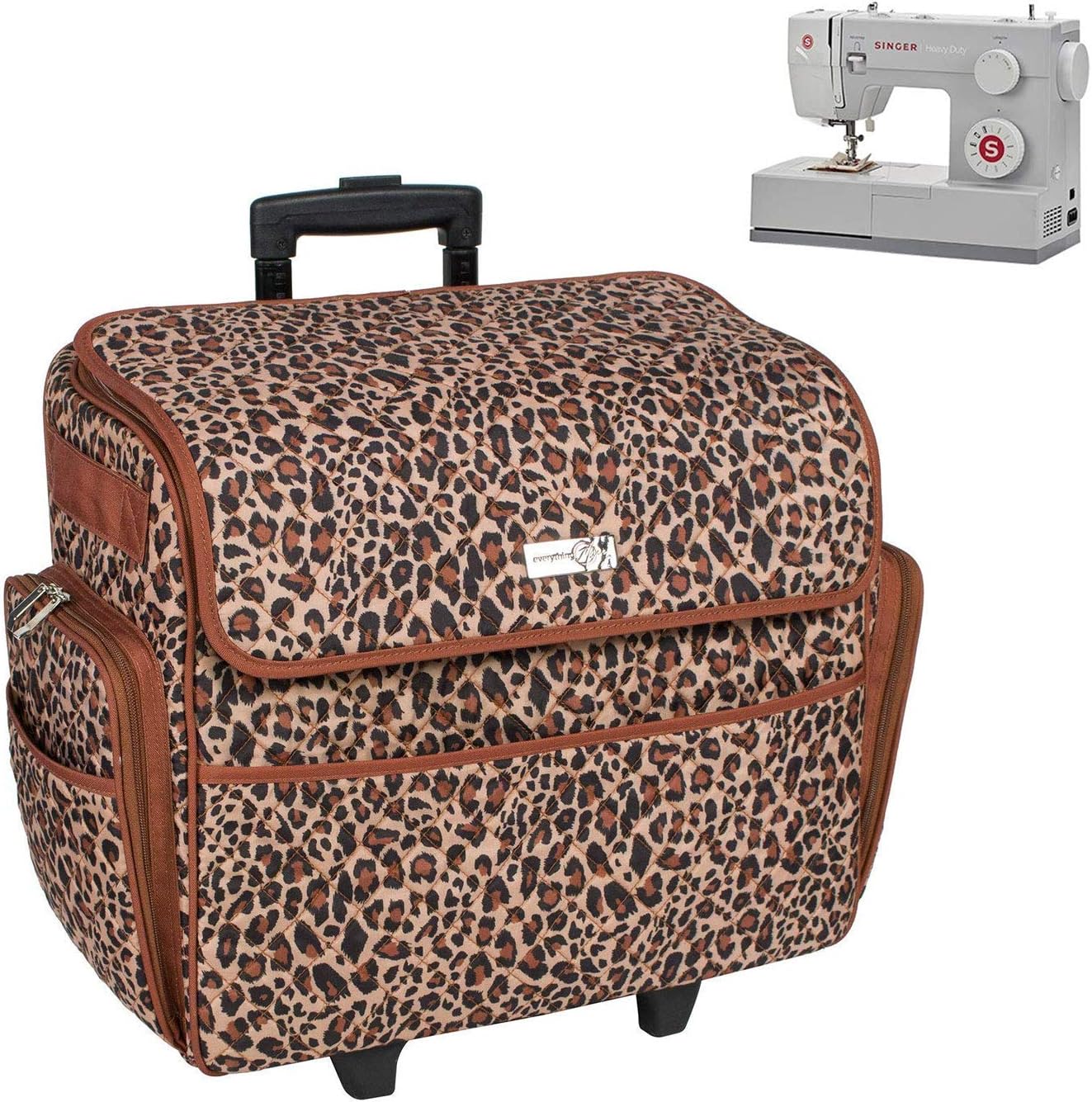 Everything Mary Deluxe Quilted Cheetah Print Rolling Sewing