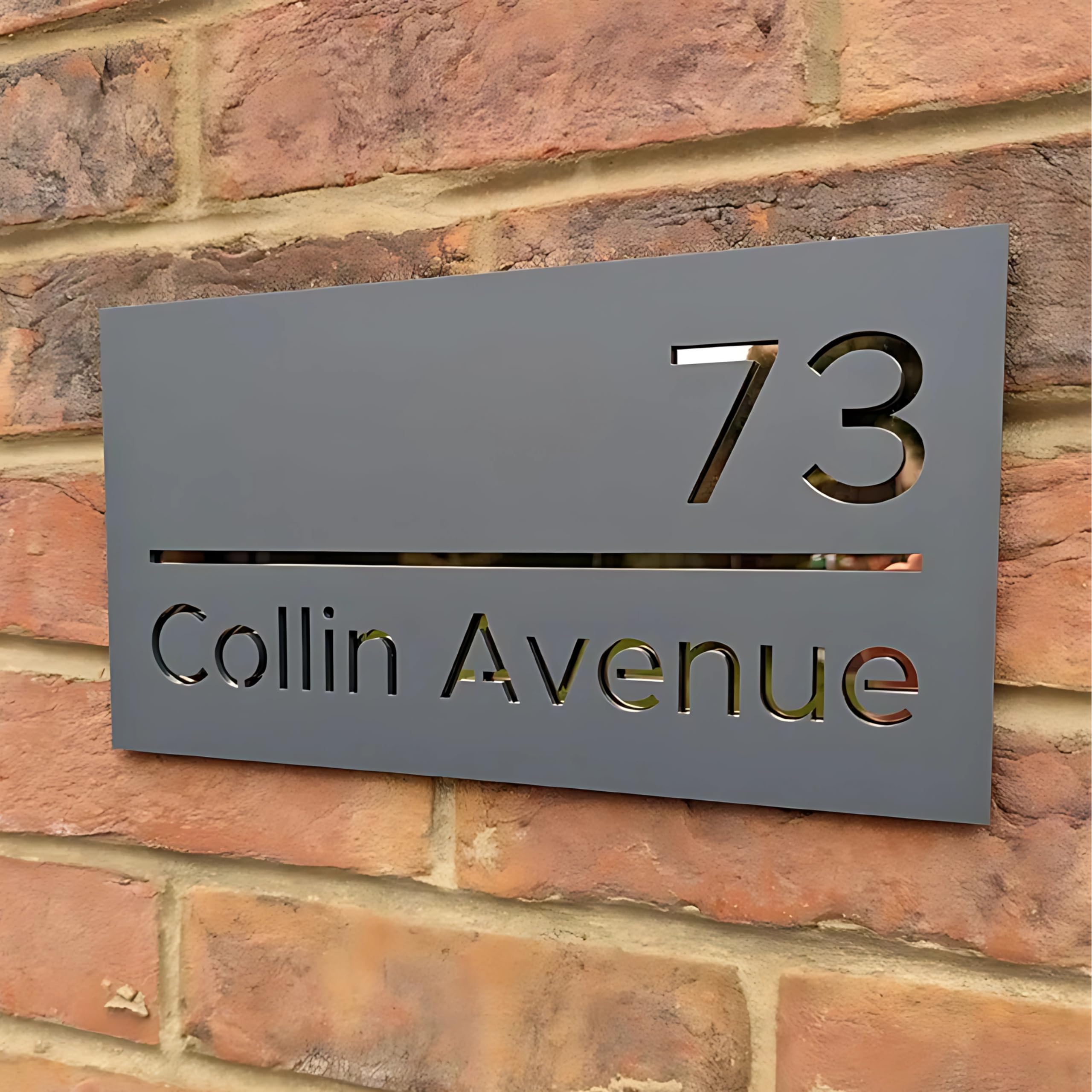 Custom Acrylic Name Plate for Home Entrance Outdoor – Matte Black with Silver Mirror Finish, Waterproof House Number Sign, Personalized Door Name Board for Villa, Flat & Office (6x12 Inch) — Amazon image 6