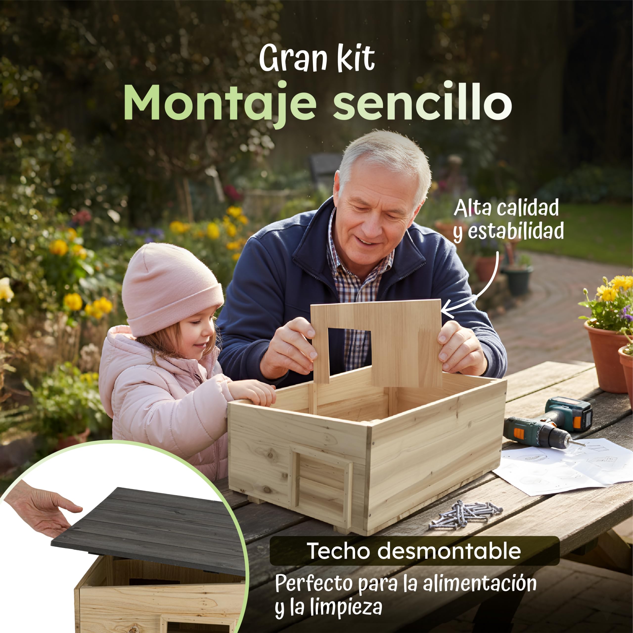 Moorland Casa de hibernación para erizos – Refugio Invierno FSC 54×38 cm con Base, Entrada laberíntica ventilada, Techo extraíble, Resistente al Clima para Uso en jardín