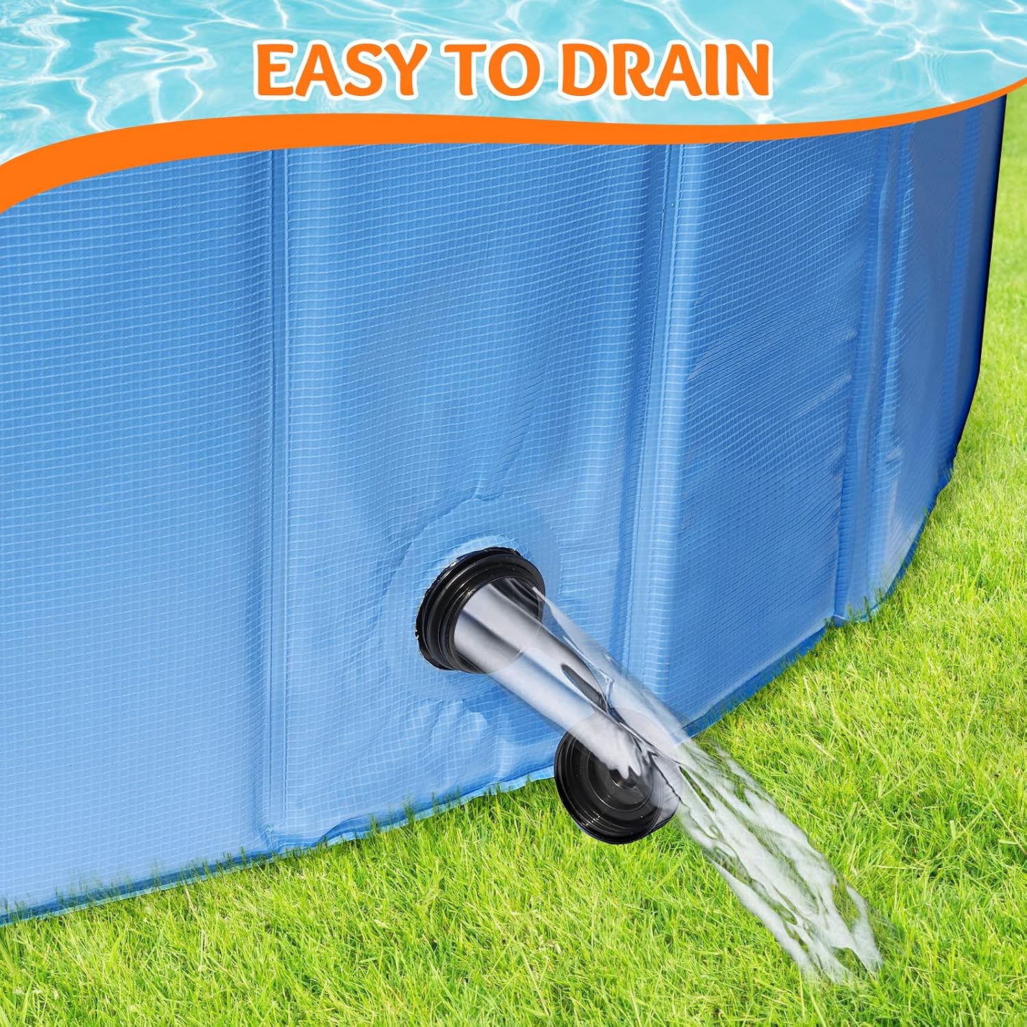 Foldable Dog Pool 63"x12", Collapsible Hard Plastic Dog Swimming Pool, Portable Bath Tub Kid Pool Plastic Pets Dogs and Cats Outside Swimming Pool