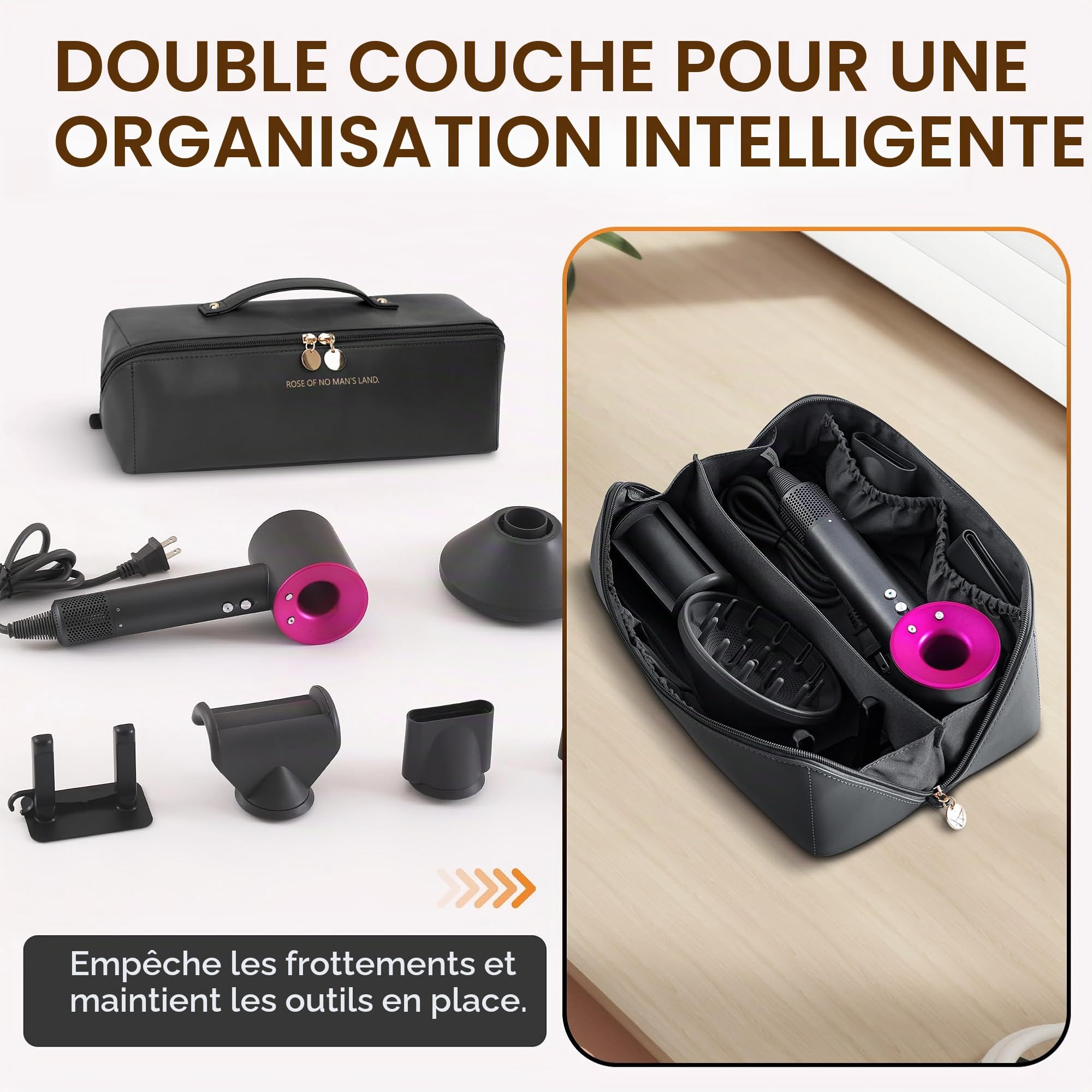 Rangement Dyson Airwrap, Sac de Voyage pour Dyson Airwrap Styler/Shark Flexstyle/Hair Curler, Étui Dyson Airwrap avec Grande Ouverture, Sac de Rangement de Voyage Portable