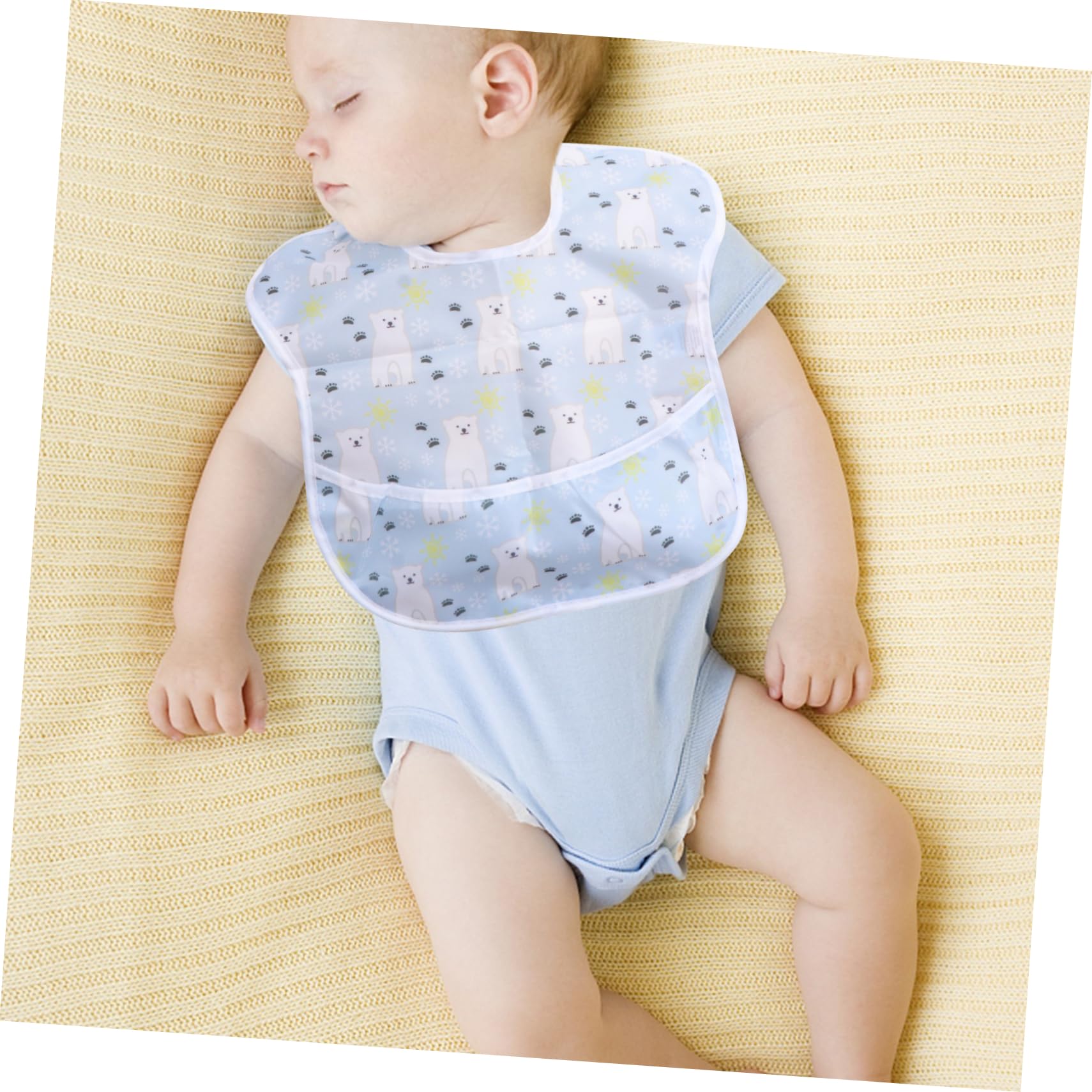 VICASKY 9pièces Bavoirs Étanches Pour Garçon Fille Avec Motifs Ours Et Pingouin Bavoirs Amovibles Pour Repas Garçon Fille Accessoires De Nourriture Pour Garçons