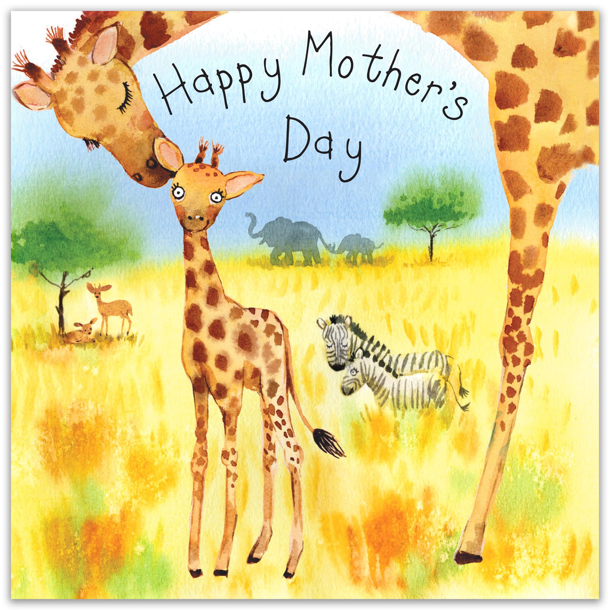 Twizler Mother's Day Card for Mom Giraffe - Happy Mothers Day Card