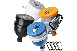 Revolutionary Protein Powder Funnel 4-Pack with Integrated Pillbox for Bodybuilders on the Go