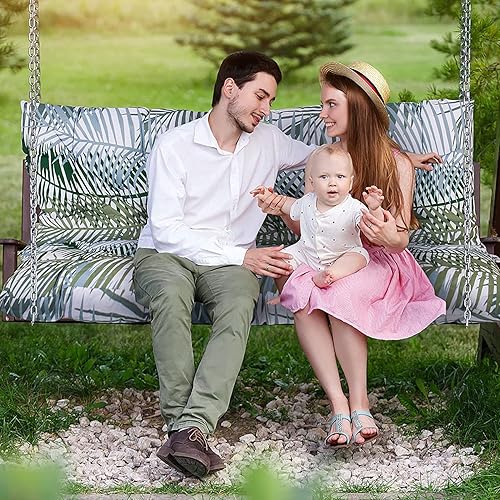 Miniatura 9 de ZUINUDNG Cojín de banco antideslizante para interiores y exteriores, cojines de jardín suaves con respaldo y lazos, almohadillas antideslizantes,