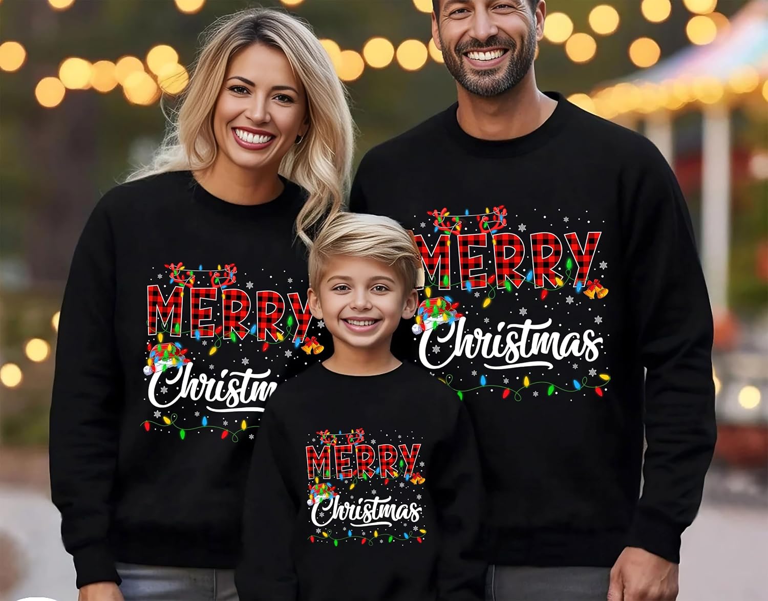 Merry Christmas Red Plaid Funny Family Matching X-mas Squad 2024 T-Shirt for Men, Women, Boys Girls Kids Toddler