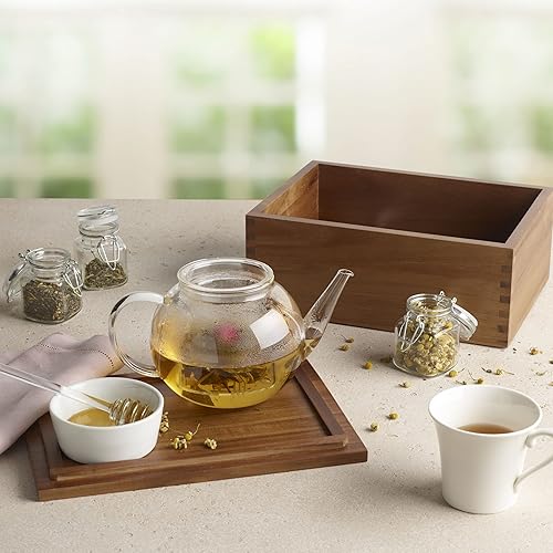 Miniatura 5 de Gourmet Basics - Caja de almacenamiento de hierbas con frascos de vidrio, 11 x 8 x 4.5 pulgadas