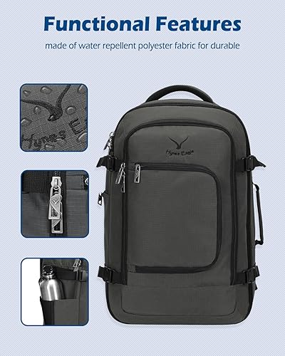 Miniatura 9 de Hynes Eagle Mochila de viaje 40L aprobada para vuelo, mochila de mano para hombre, gran cabina, fin de semana, mochila para computadora portátil,